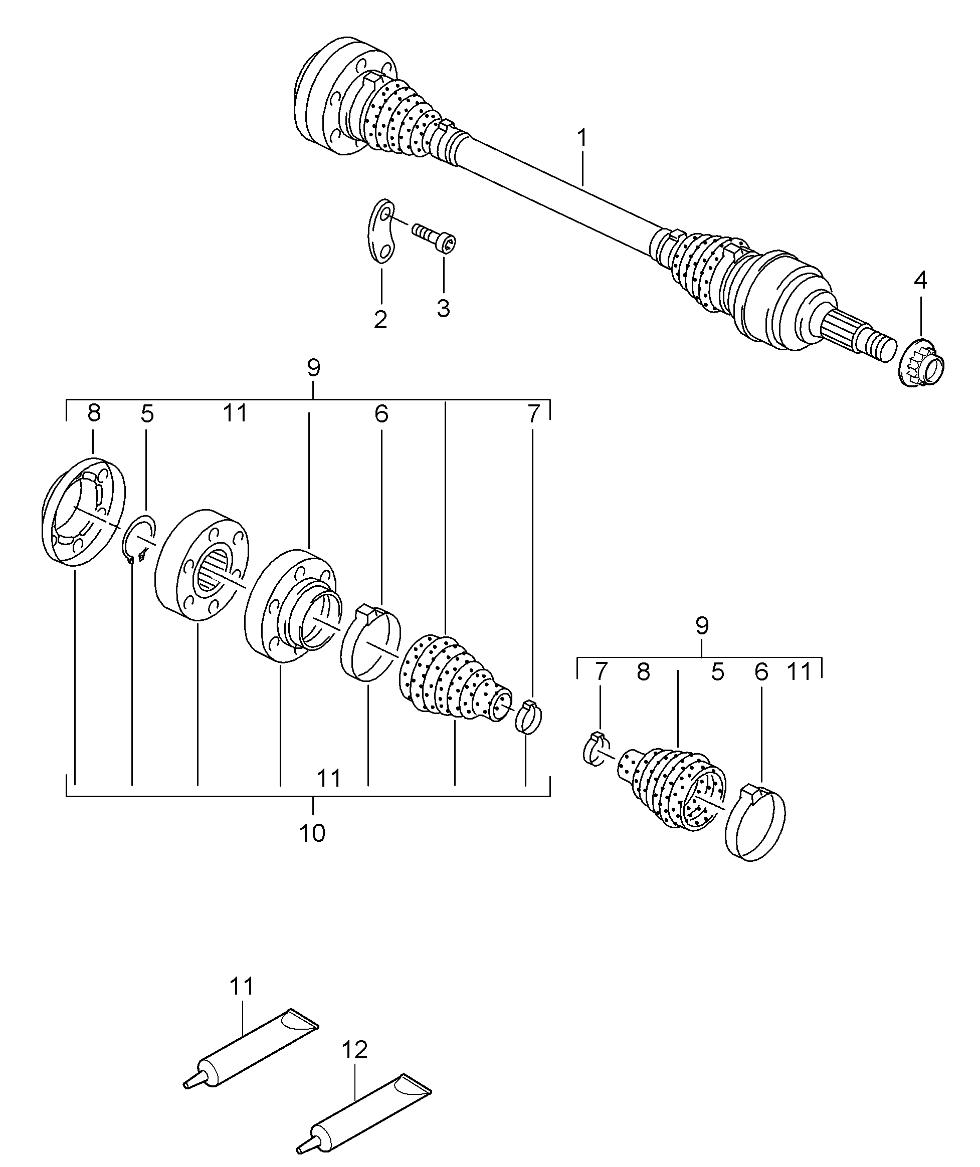 Porsche 95533202411 - Piedziņas vārpsta autodraugiem.lv