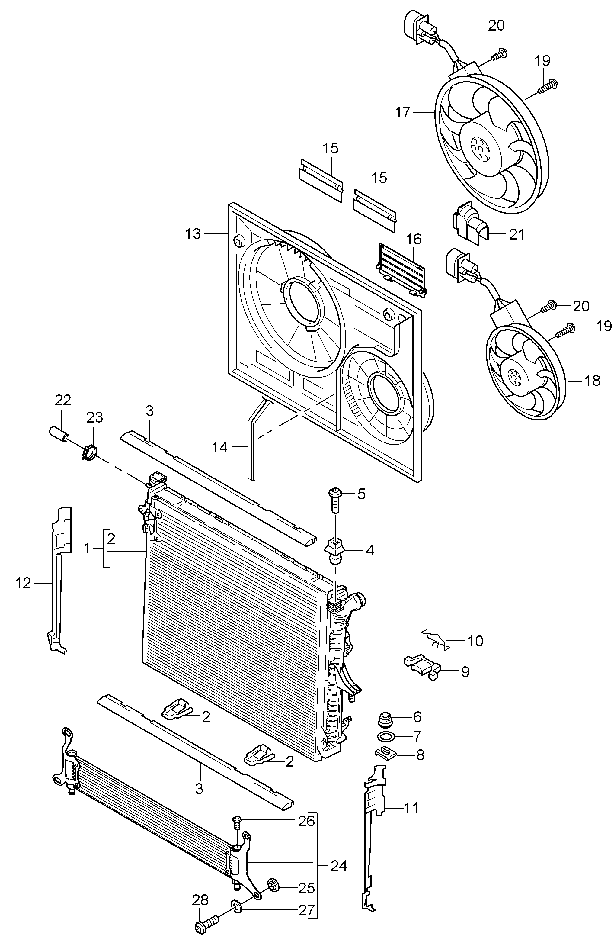 VW 95510614201 - Radiators, Motora dzesēšanas sistēma autodraugiem.lv