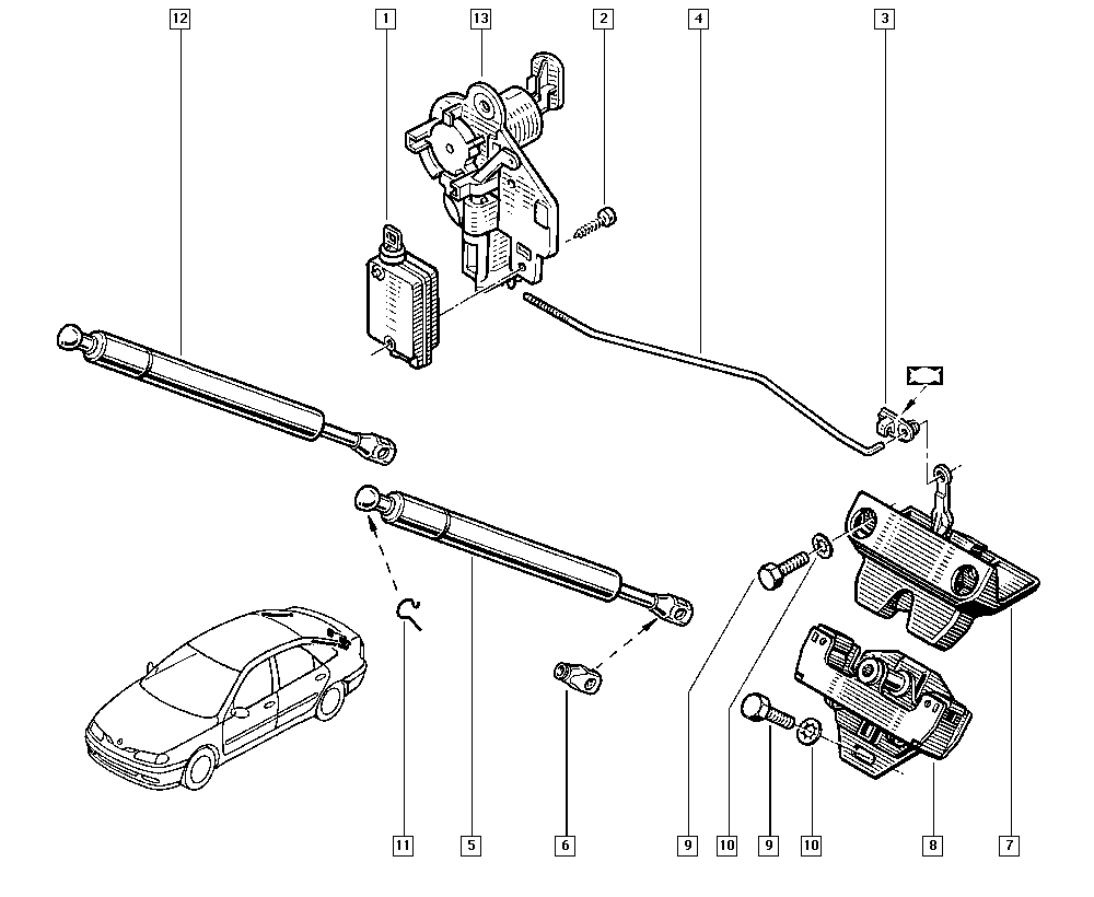 RENAULT 7700846772 - Gāzes atspere, Bagāžas / Kravas nodalījuma vāks autodraugiem.lv