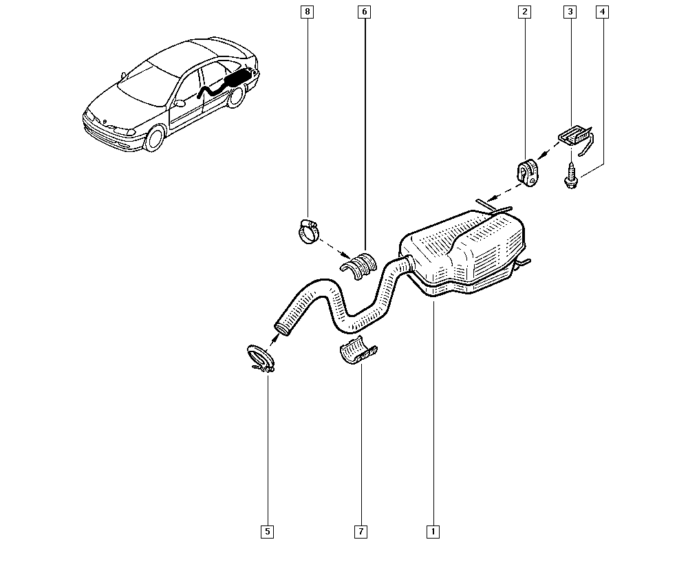 RENAULT 77 00 426 204 - Izplūdes gāzu trokšņa slāpētājs (pēdējais) autodraugiem.lv