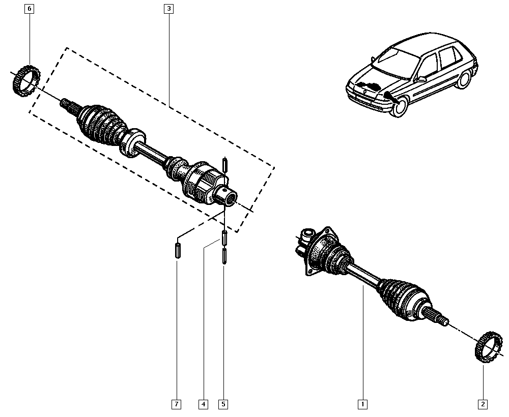 RENAULT 7701349916 - Piedziņas vārpsta autodraugiem.lv