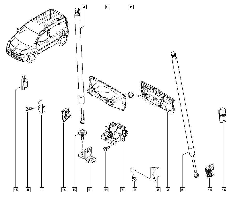 RENAULT TRUCKS 8200497806 - Gāzes atspere, Bagāžas / Kravas nodalījuma vāks autodraugiem.lv