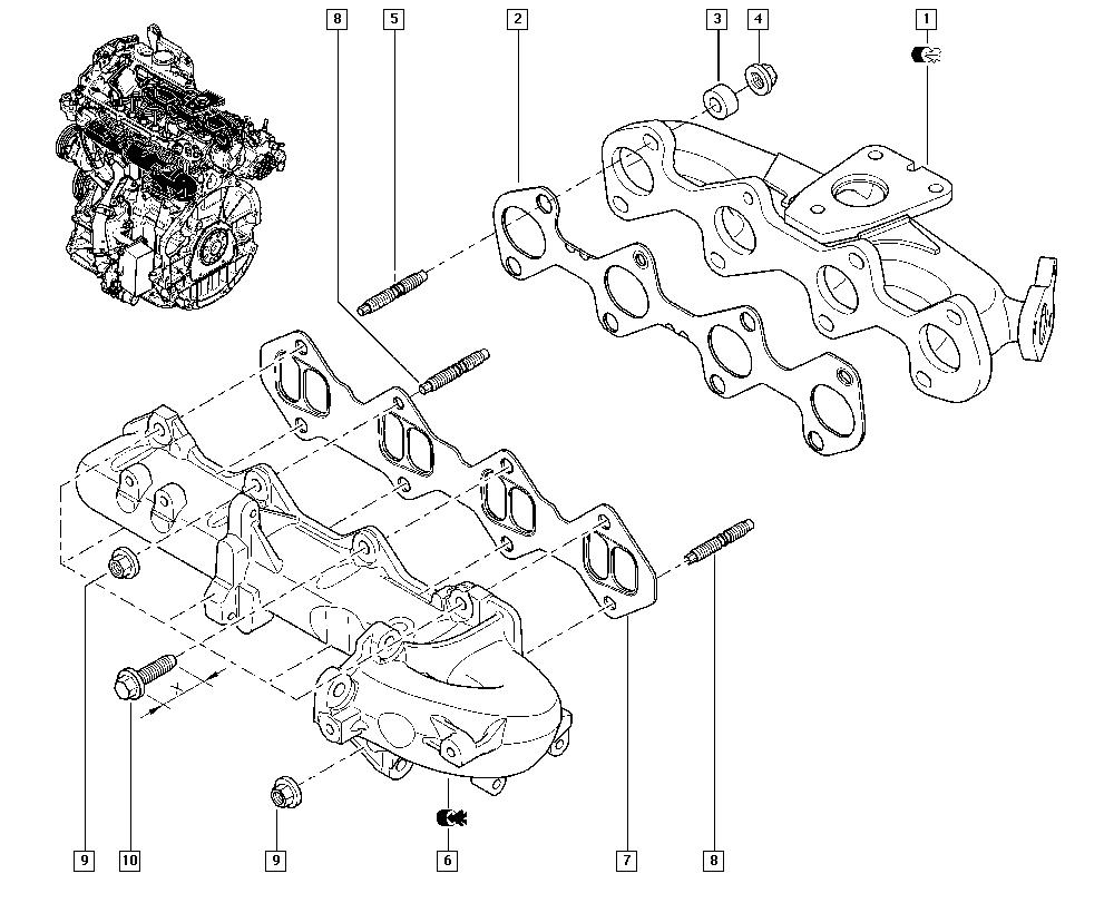 RENAULT 82 00 723 473 - Blīve, Izplūdes kolektors autodraugiem.lv