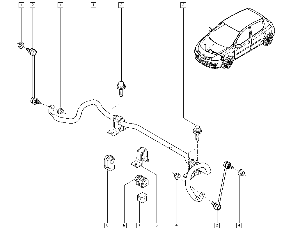 RENAULT 55 11 079 16R - Stiepnis / Atsaite, Stabilizators autodraugiem.lv