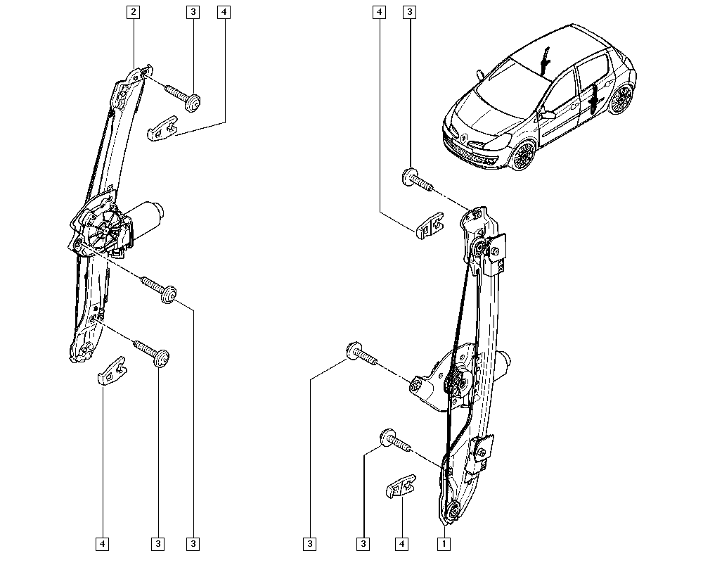 RENAULT 82 00 291 153 - Stikla pacelšanas mehānisms autodraugiem.lv