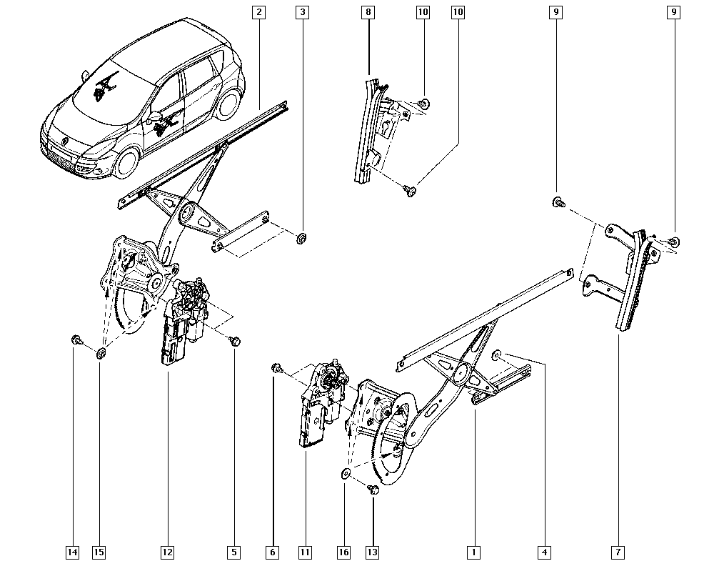 RENAULT 80 72 125 69R - Stikla pacelšanas mehānisms autodraugiem.lv