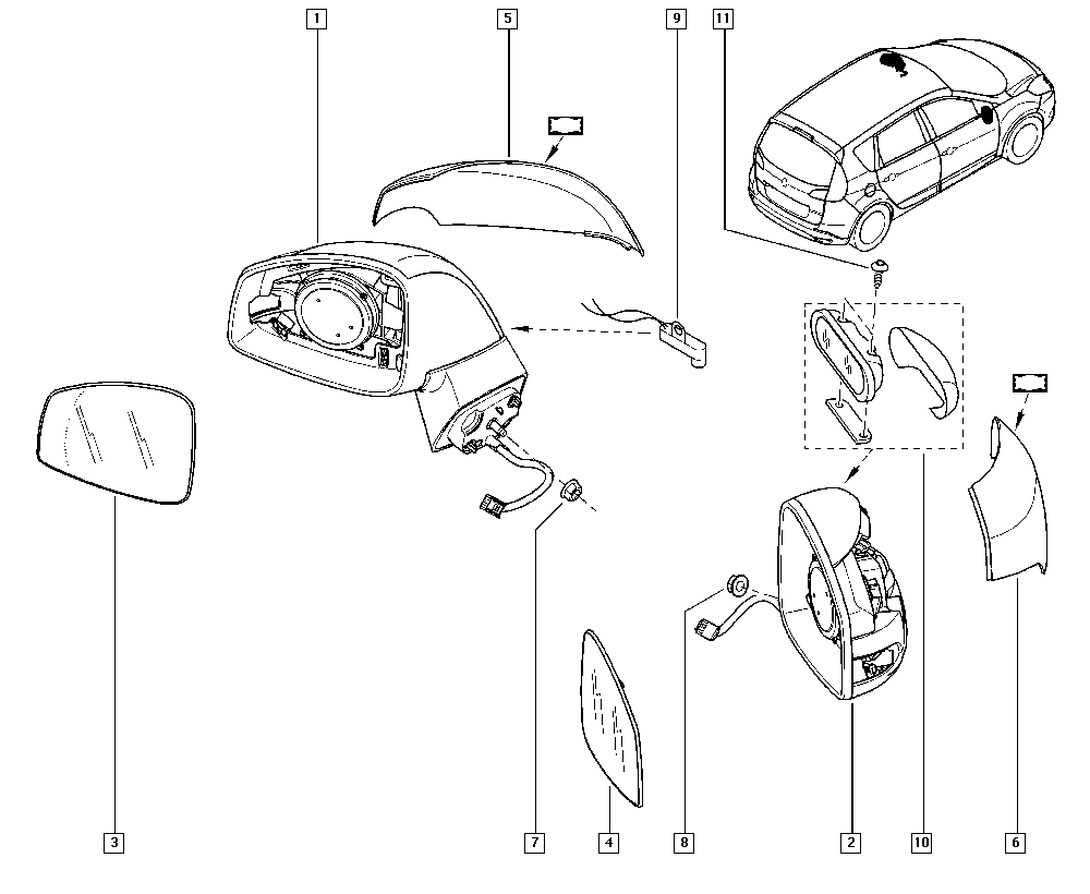 RENAULT 963740016R - Korpuss, Ārējais atpakaļskata spogulis autodraugiem.lv