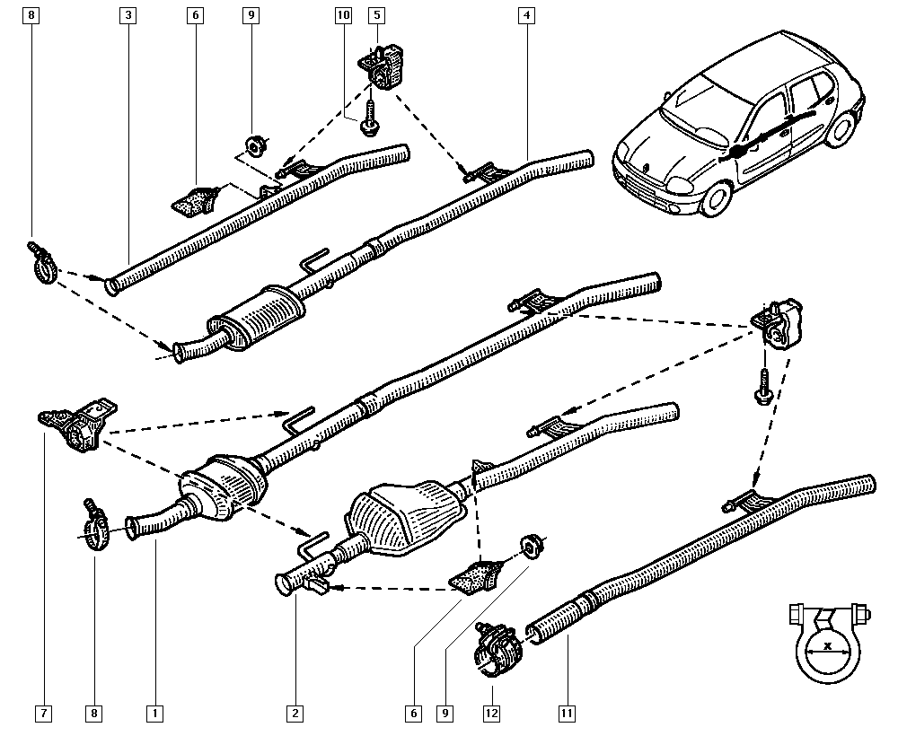 RENAULT 82 00 157 361 - Savienojošie elementi, Izplūdes gāzu sistēma autodraugiem.lv