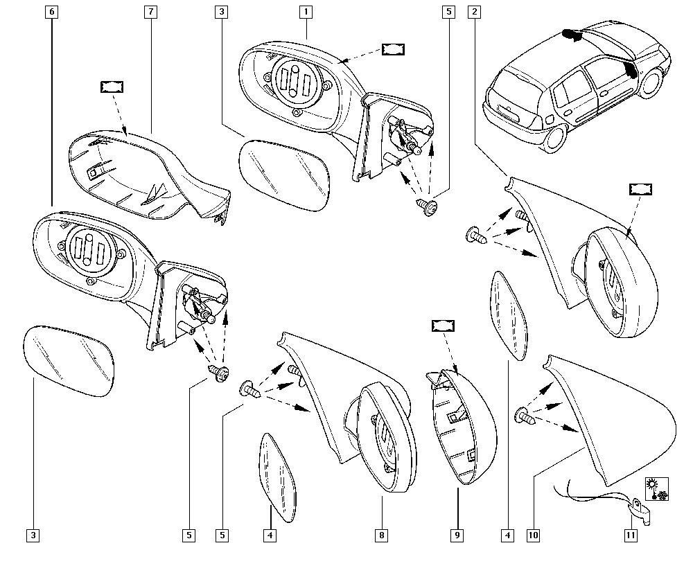 RENAULT 7701473380 - Ārējais atpakaļskata spogulis autodraugiem.lv