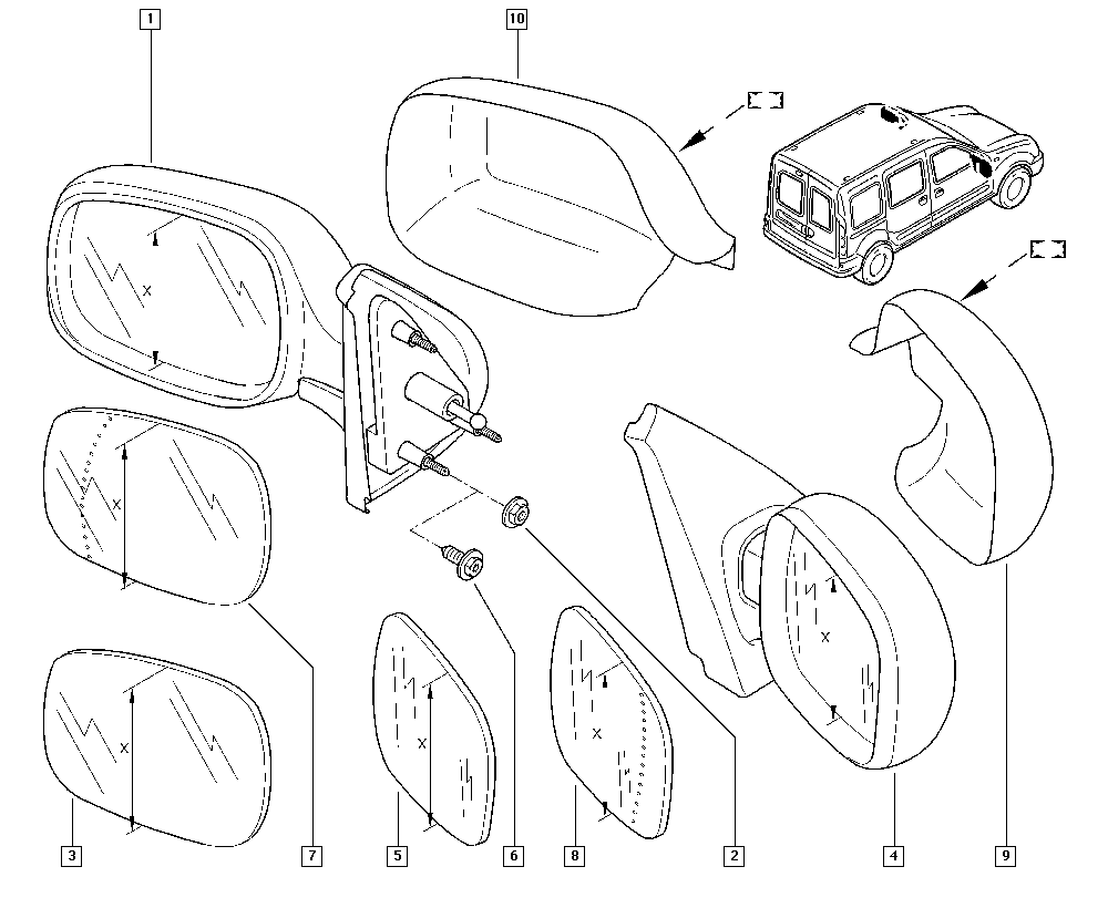 RENAULT TRUCKS 7701039896 - Spoguļstikls, Ārējais atpakaļskata spogulis autodraugiem.lv