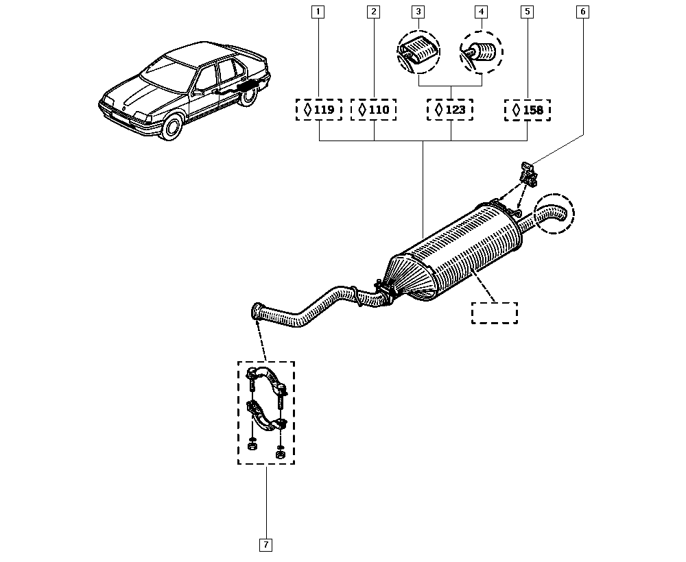 RENAULT TRUCKS 77 00 785 798 - Kronšteins, Trokšņa slāpētājs autodraugiem.lv