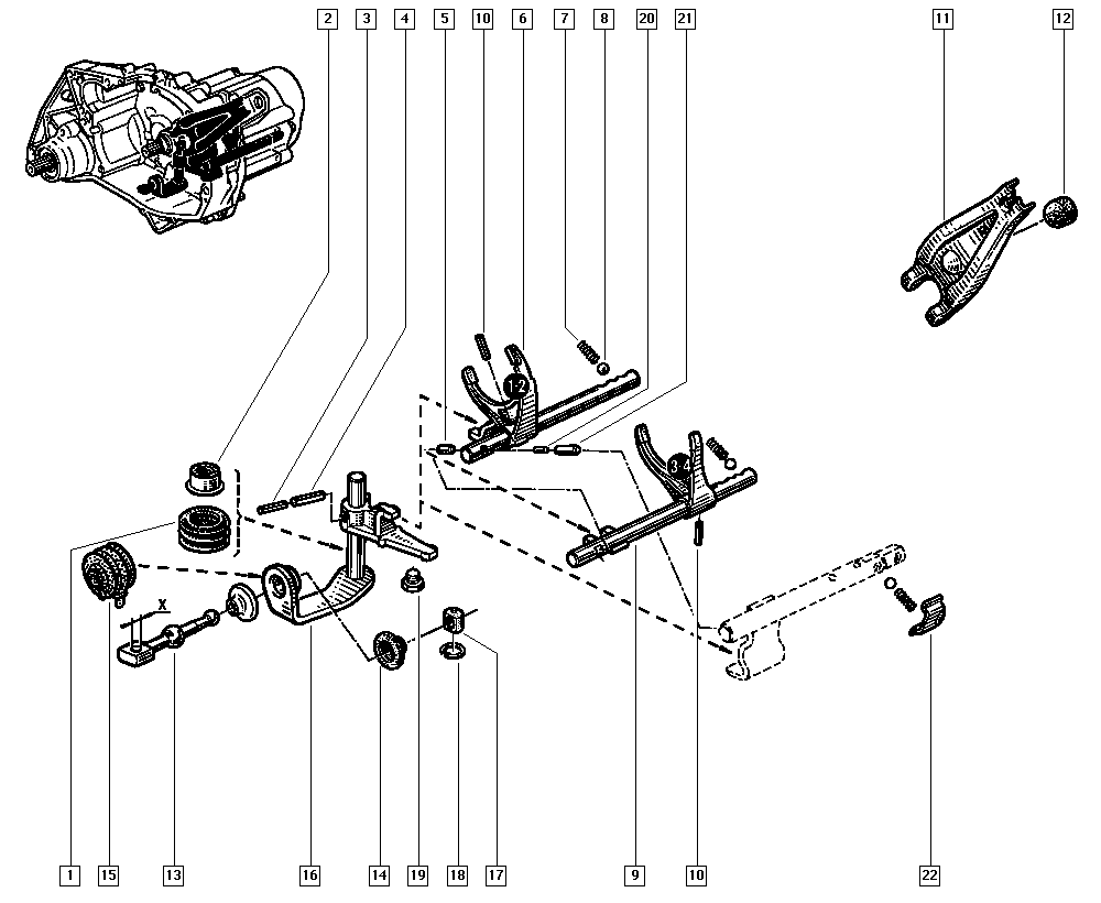 RENAULT 77 00 875 584 - Remkomplekts, Pārslēdzējsvira autodraugiem.lv