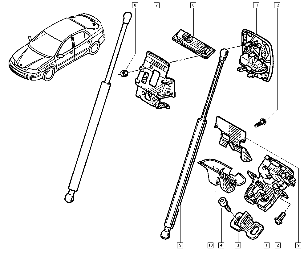 RENAULT 8200000902 - Gāzes atspere, Bagāžas / Kravas nodalījuma vāks autodraugiem.lv