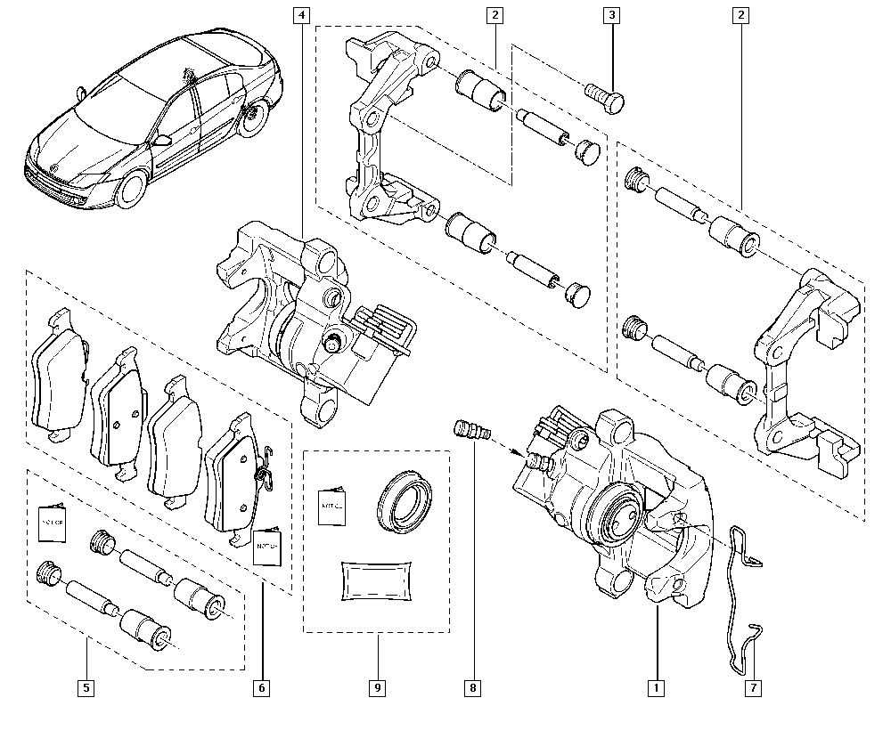 RENAULT 7701049284 - Piederumu komplekts, Disku bremžu uzlikas autodraugiem.lv