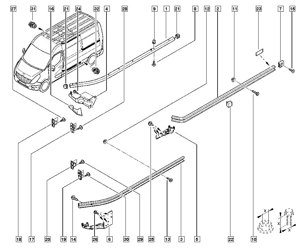 RENAULT 7779 506 73R - Virzošais rullītis, Bīdāmās durvis autodraugiem.lv