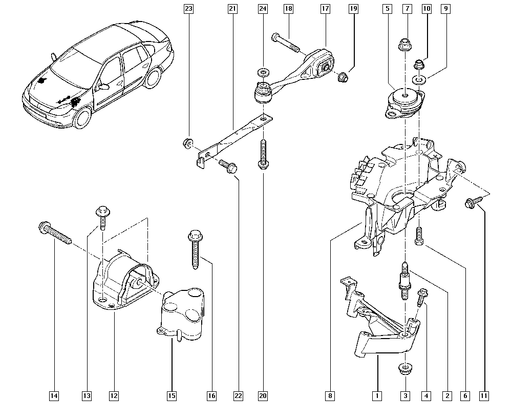 RENAULT 82 00 171 178 - Piekare, Dzinējs autodraugiem.lv