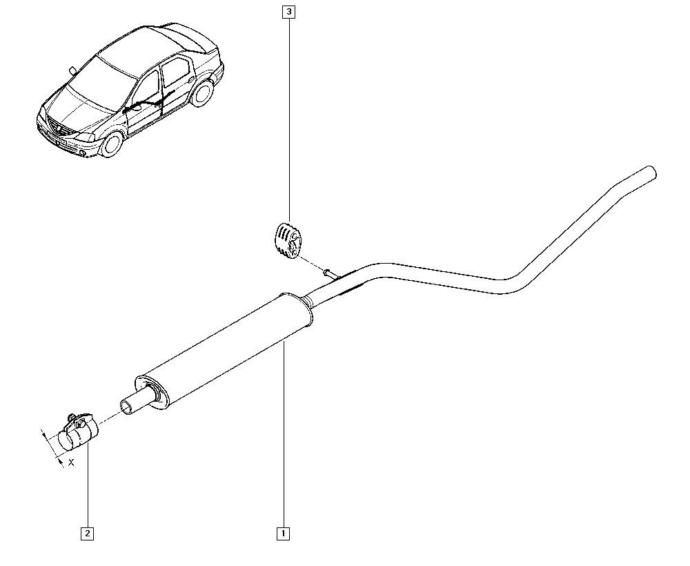 RENAULT 6001549295 - Vidējais izpl. gāzu trokšņa slāpētājs autodraugiem.lv