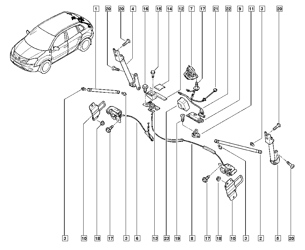 RENAULT 904505599R - Gāzes atspere, Bagāžas / Kravas nodalījuma vāks autodraugiem.lv