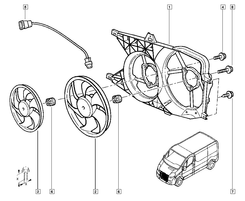 Vauxhall 7701069897 - Ventilators, Motora dzesēšanas sistēma autodraugiem.lv