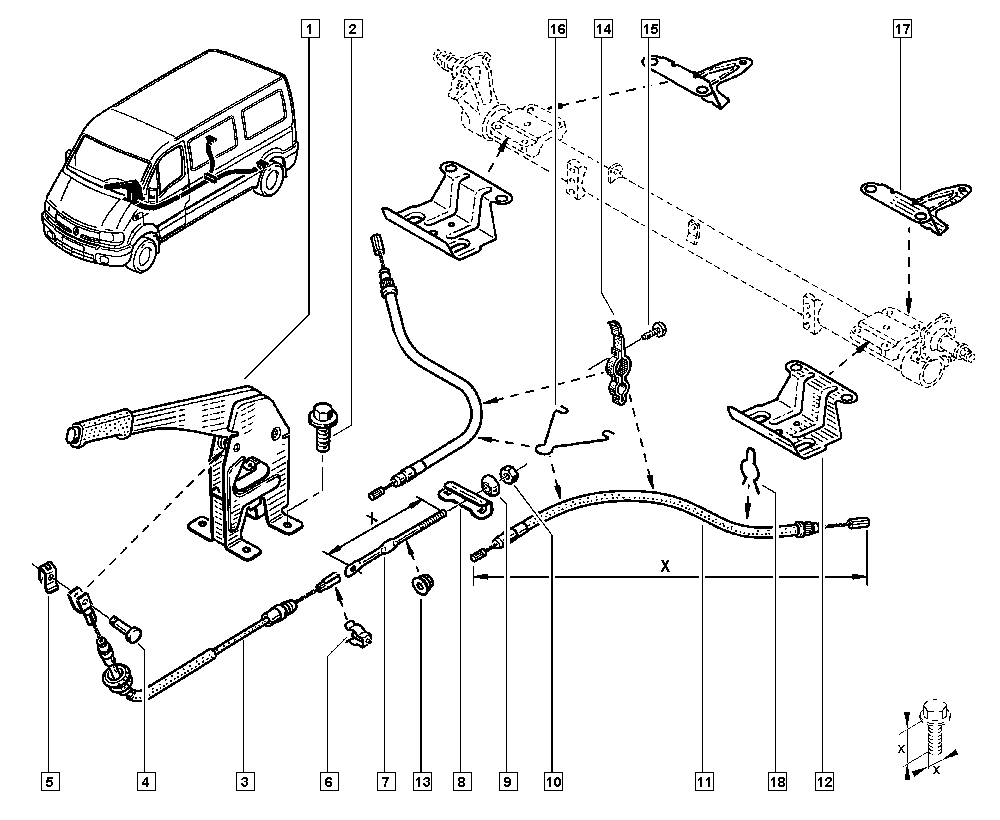 Opel 7700311217 - Trose, Stāvbremžu sistēma autodraugiem.lv