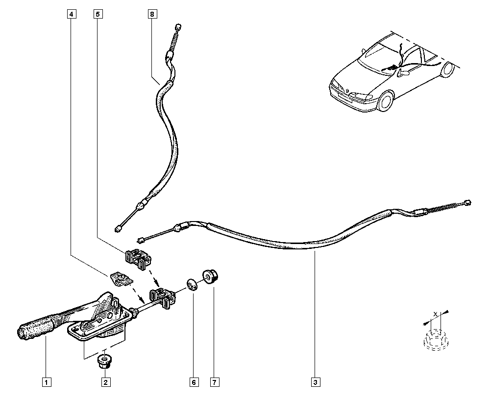 RENAULT 8200035047 - Trose, Stāvbremžu sistēma autodraugiem.lv