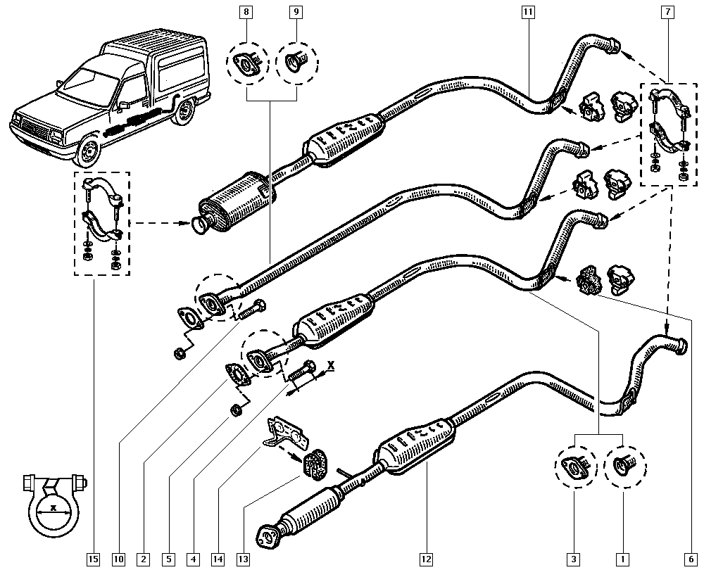 RENAULT 7701458595 - Savienojošie elementi, Izplūdes gāzu sistēma autodraugiem.lv