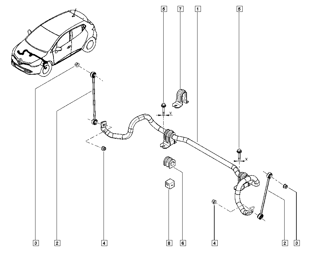 RENAULT 551107041R - Stiepnis / Atsaite, Stabilizators autodraugiem.lv