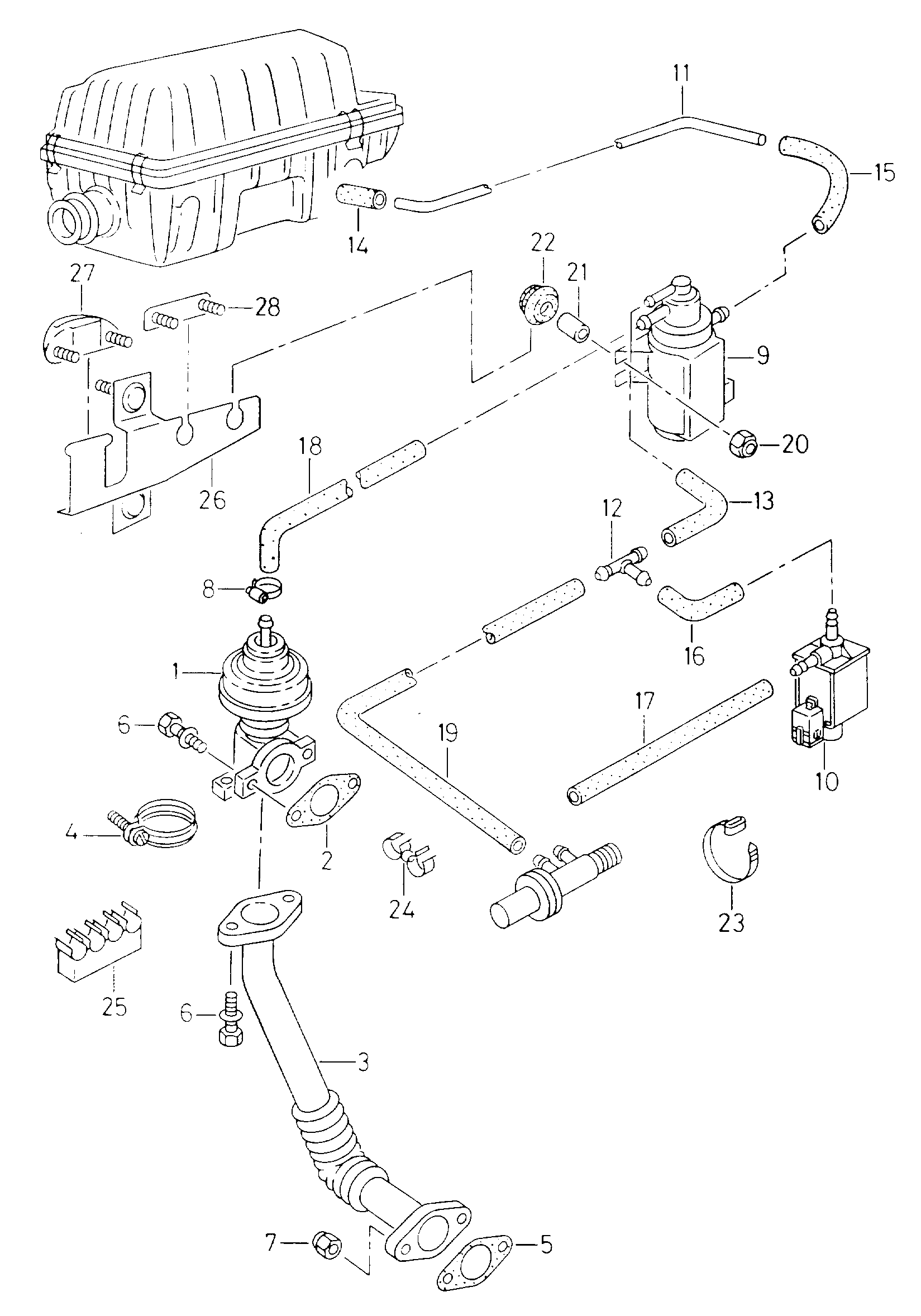 VAG 028906283A - Vārsts, Sekundārā gaisa sūkņa ieplūdes sistēma autodraugiem.lv