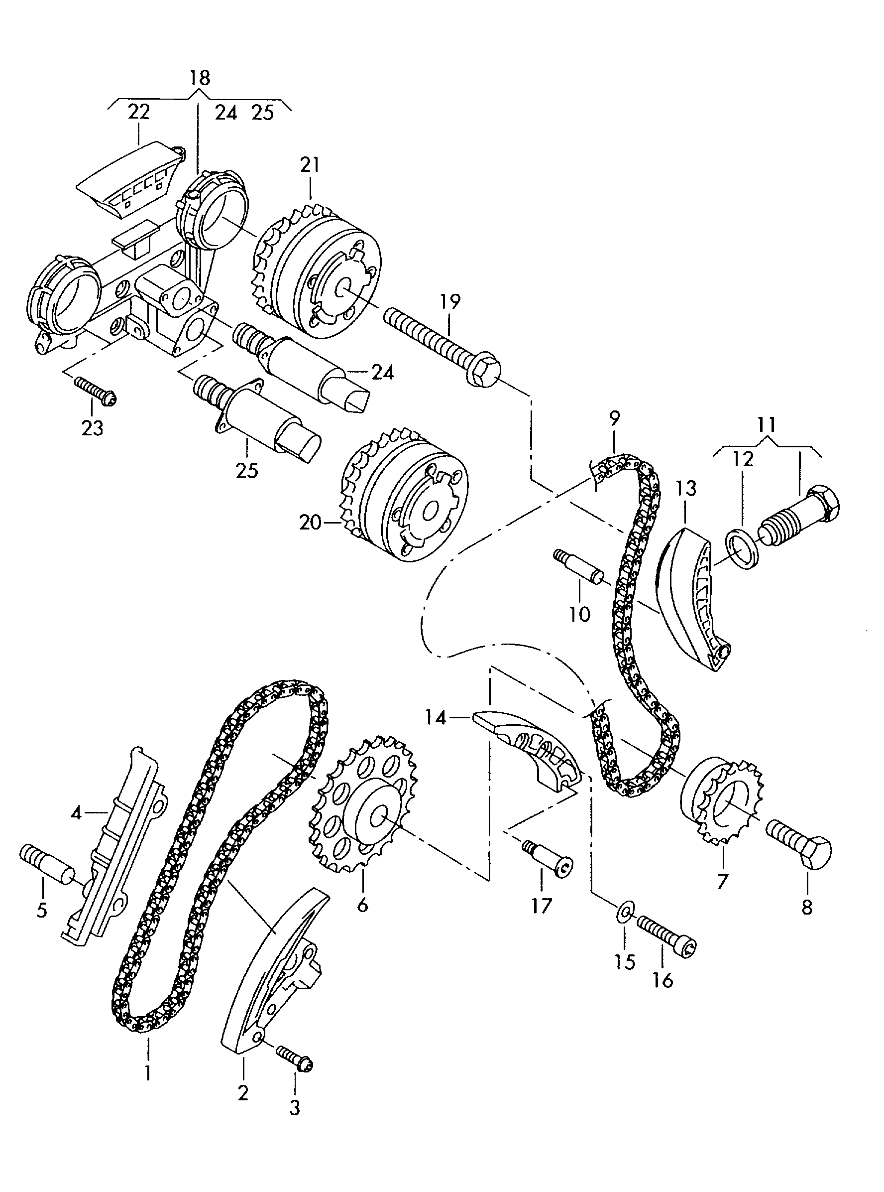 Skoda 021 109 469 - Mierinātājsliede, GSM piedziņas ķēde autodraugiem.lv