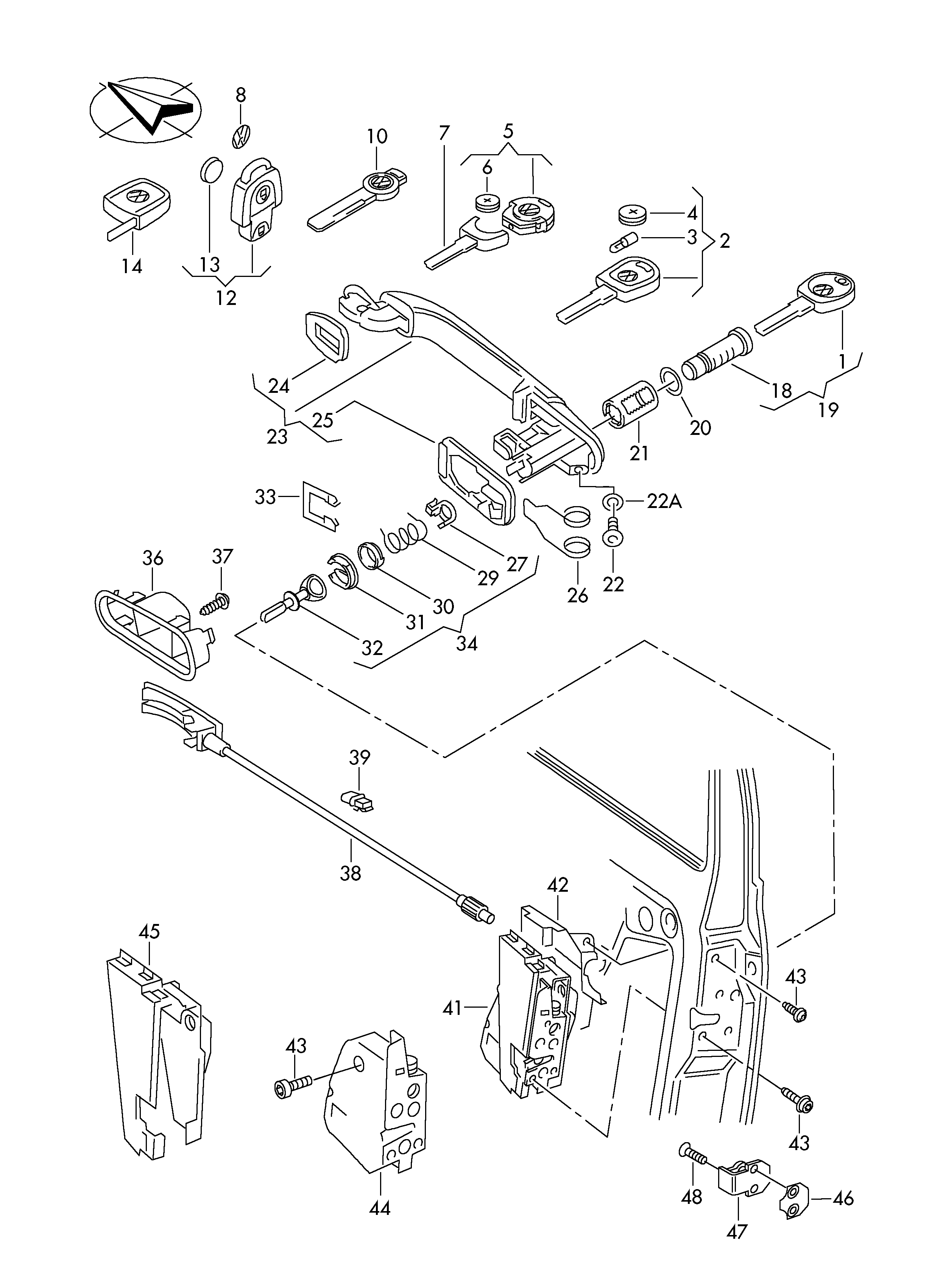 VAG 7M0898083A - Durvju rokturis autodraugiem.lv