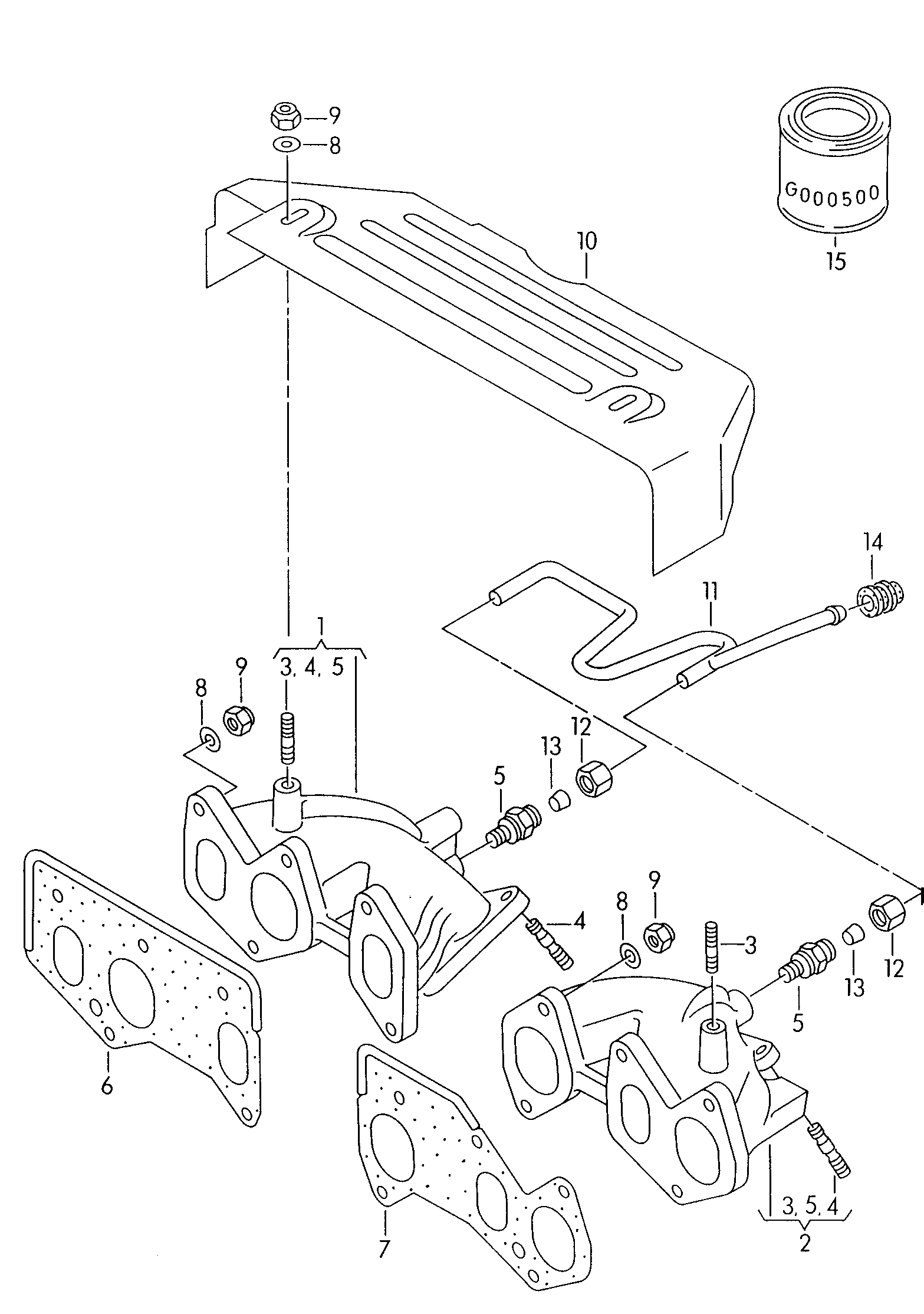 VW 022 253 050 C - Blīve, Izplūdes kolektors autodraugiem.lv