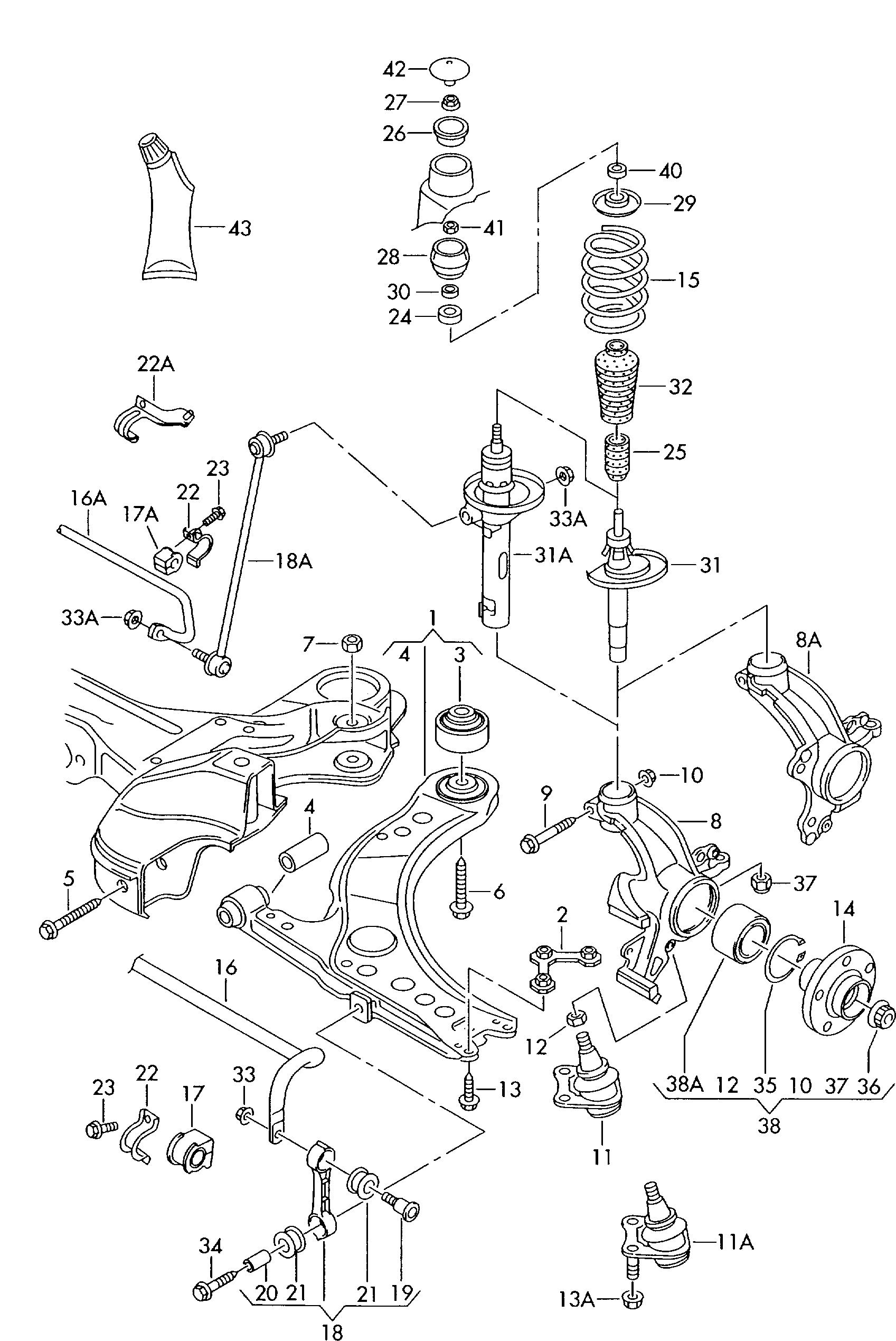 Seat 1J0 411 105 BL - Balstiekārtas atspere autodraugiem.lv