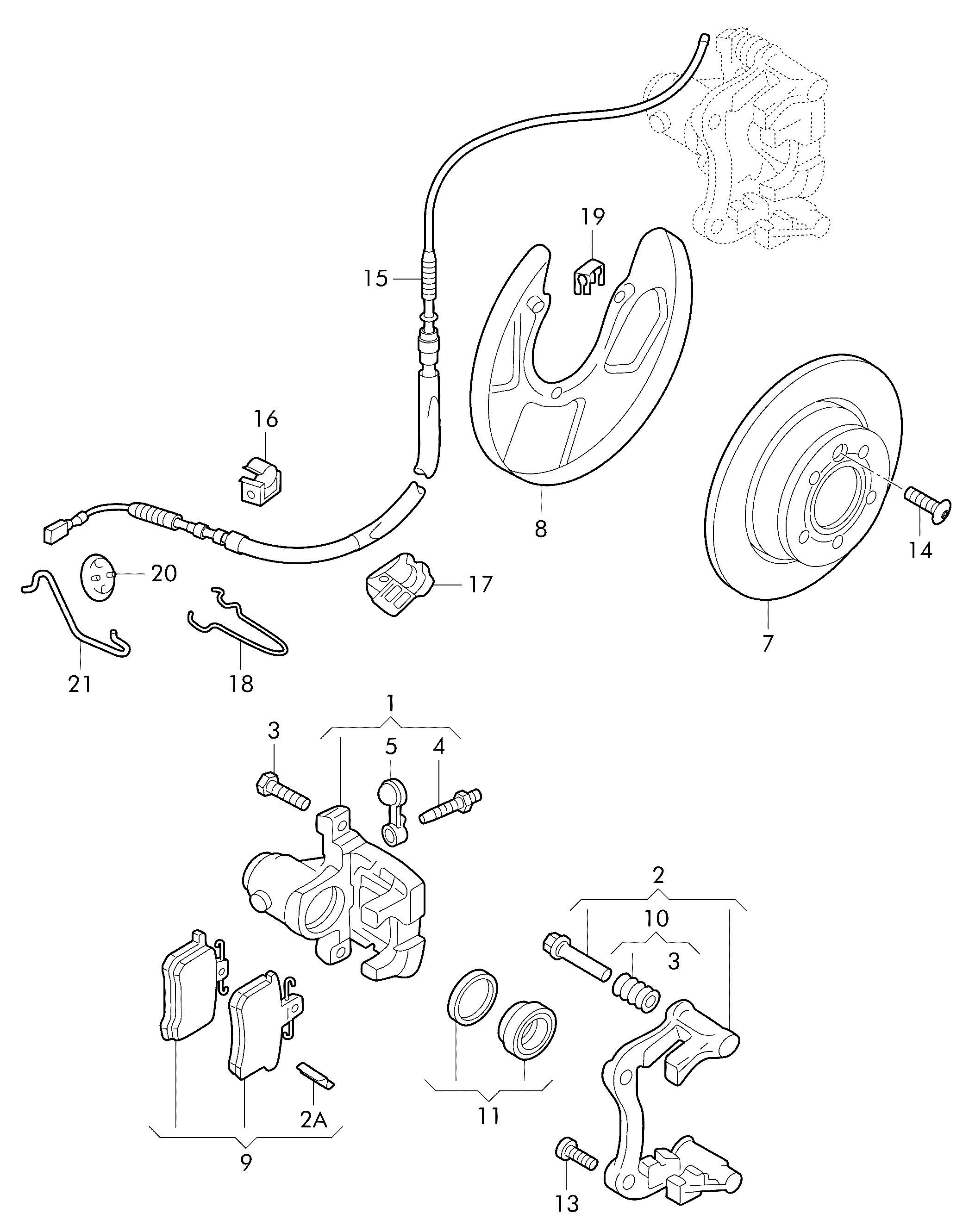 Skoda 1J0609721R - Trose, Stāvbremžu sistēma autodraugiem.lv