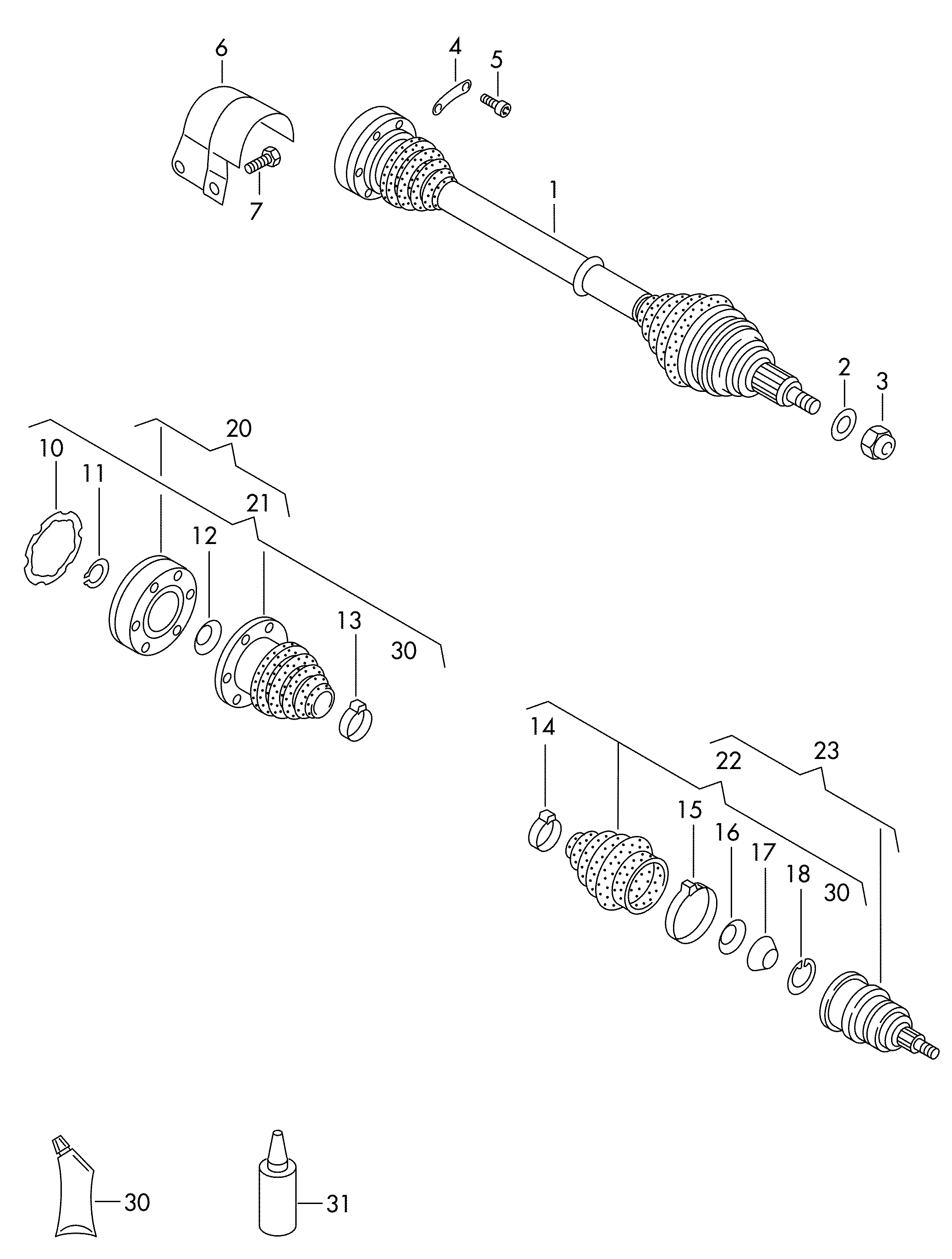 VAG 1J0498201 - Putekļusargs, Piedziņas vārpsta autodraugiem.lv