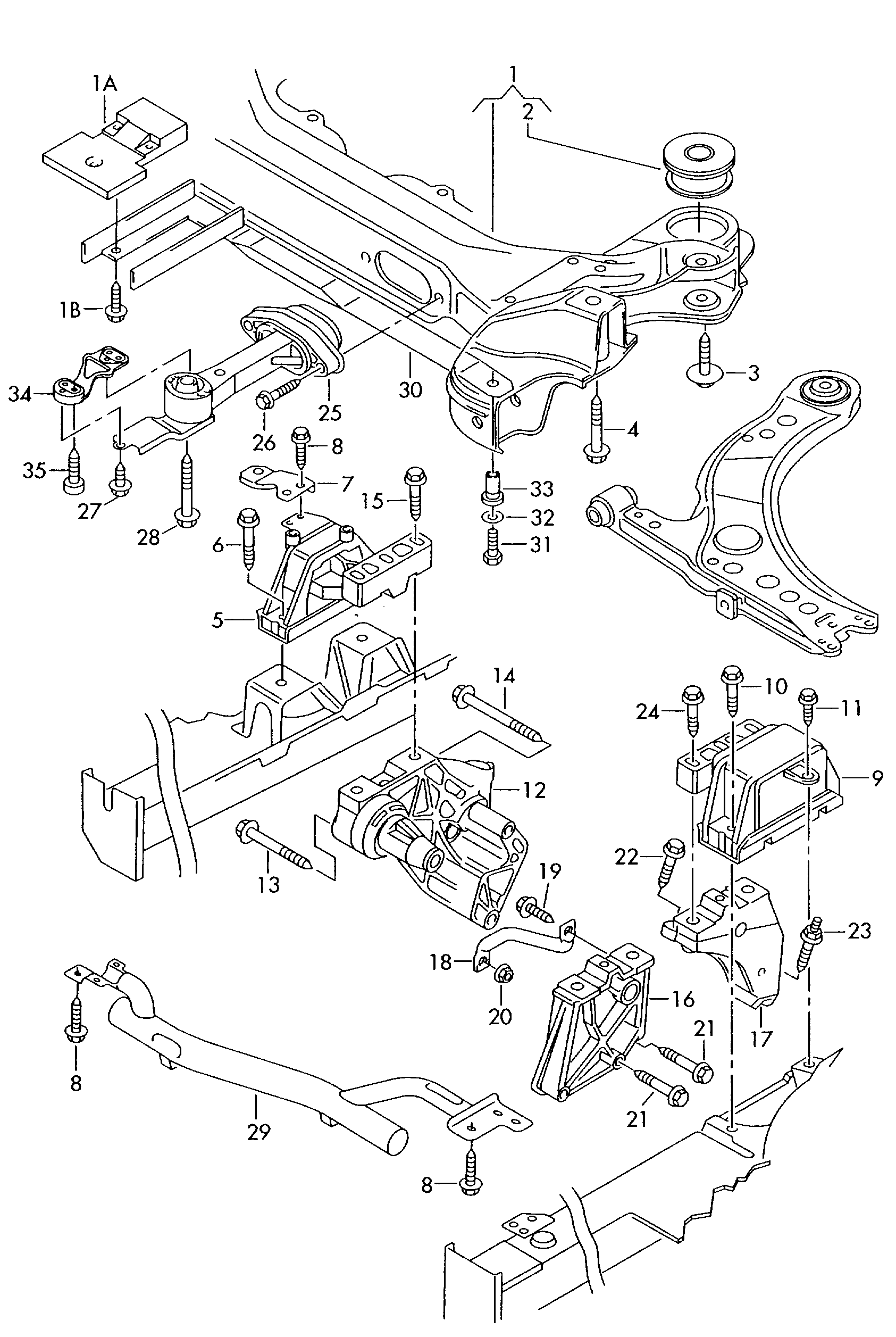 AUDI 1J0199851AB - Piekare, Dzinējs autodraugiem.lv