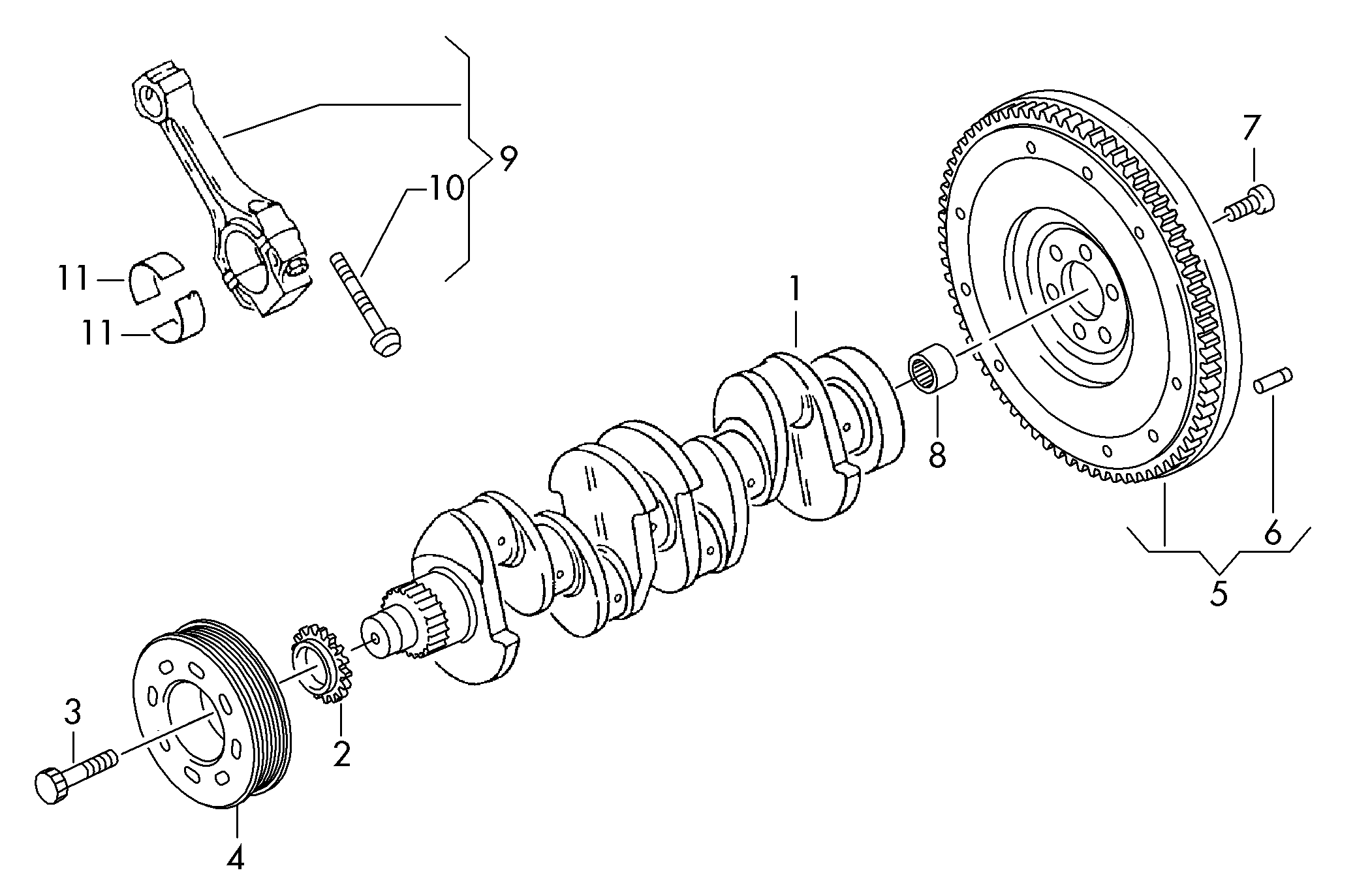 AUDI 04E 105 243 E - Piedziņas skriemelis, Kloķvārpsta autodraugiem.lv