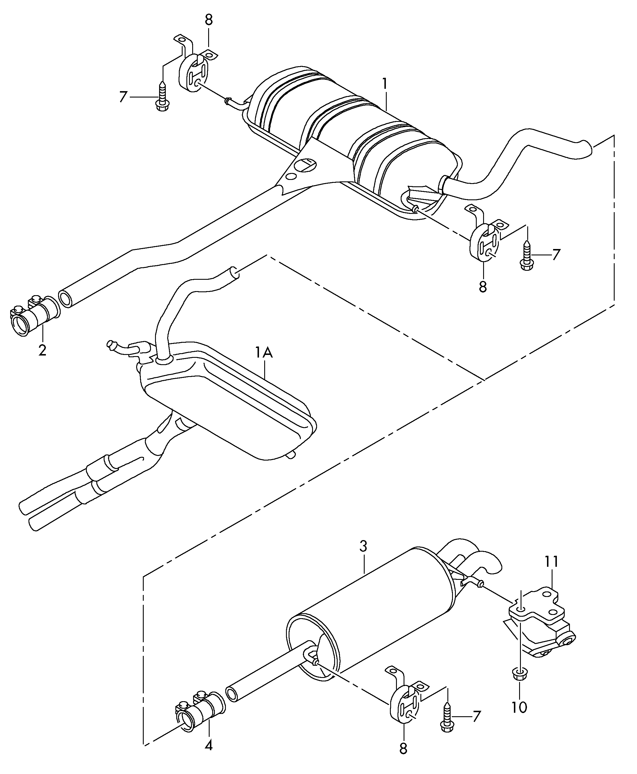 AUDI 3B0253609C - Izplūdes gāzu trokšņa slāpētājs (pēdējais) autodraugiem.lv