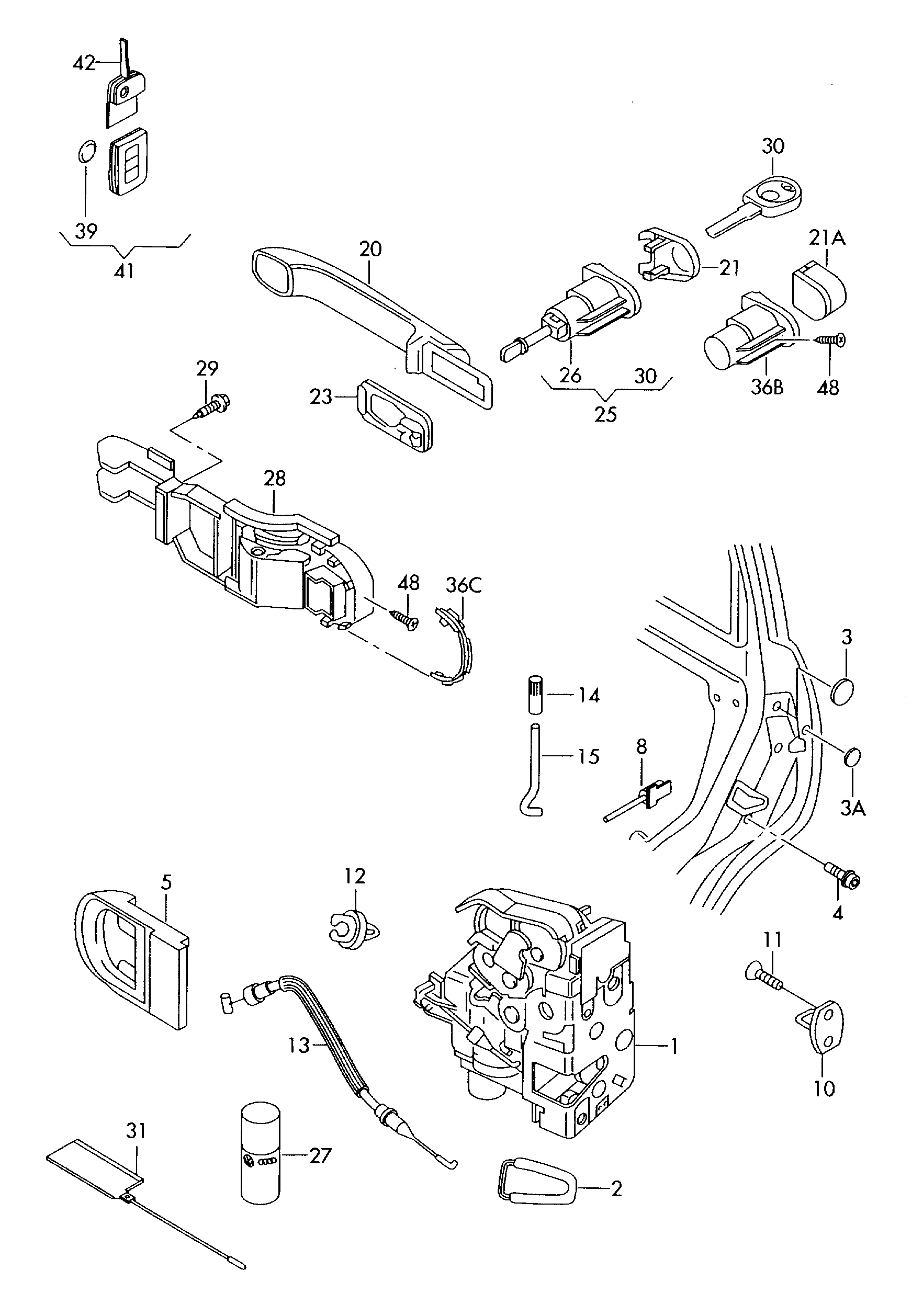 Seat 1J0 959 753DA - Raidītāja korpuss, Centrālā atslēga autodraugiem.lv