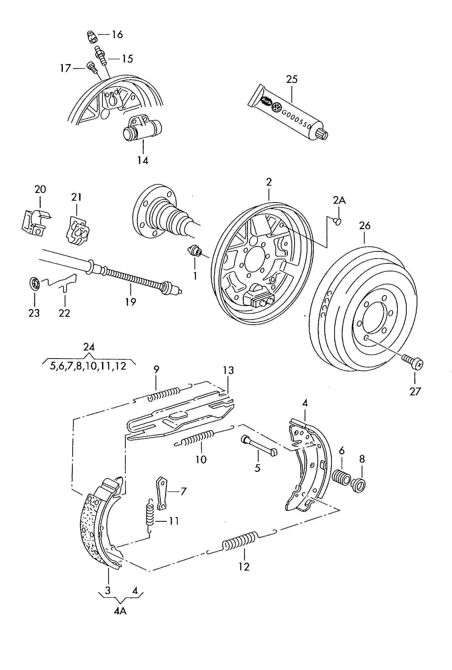 AUDI 1J0 698 545 - Piederumu komplekts, Bremžu loki autodraugiem.lv