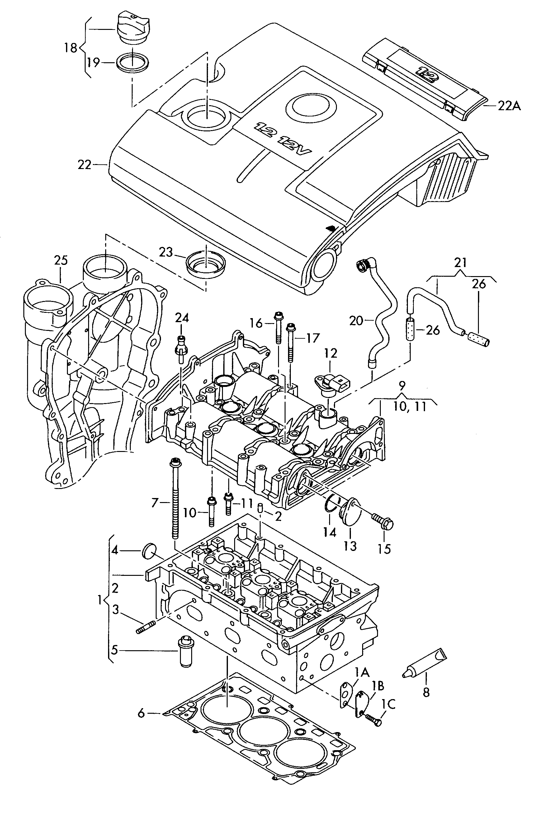 VW 03E103351 - Cilindru galva autodraugiem.lv