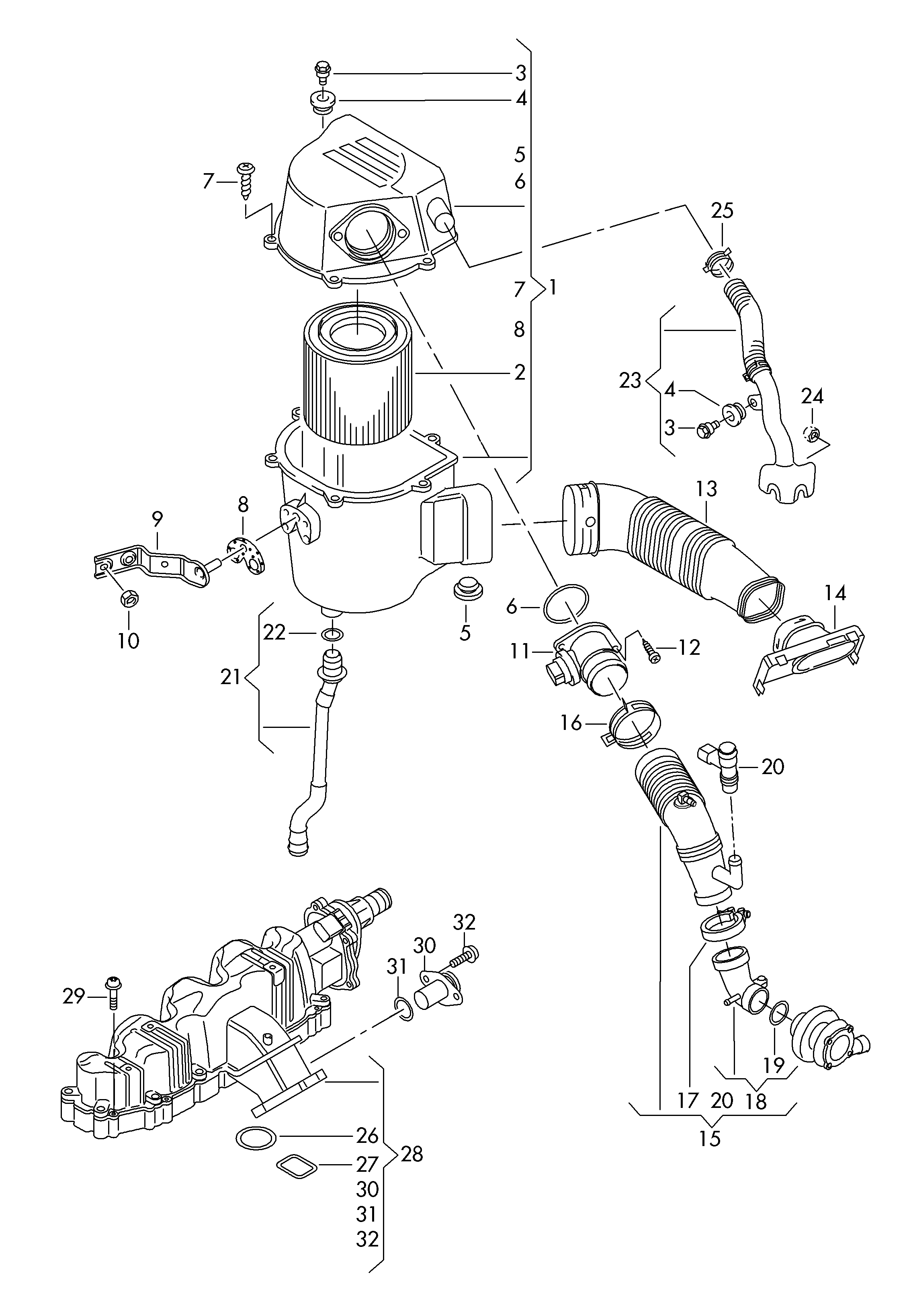 VAG 03L 129 717 H - Blīve, Ieplūdes kolektors autodraugiem.lv