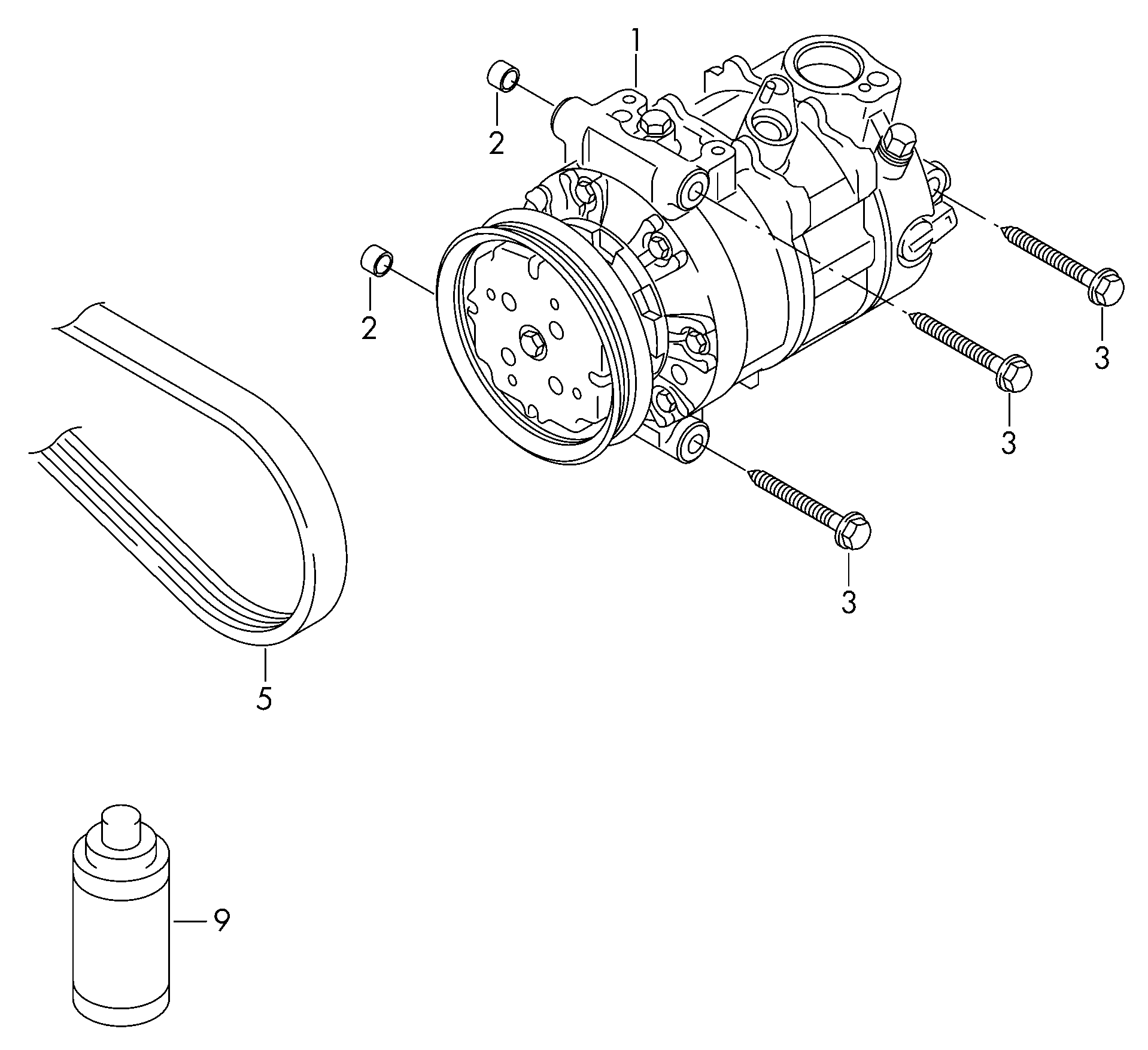 Skoda 5Q0820803K - Kompresors, Gaisa kond. sistēma autodraugiem.lv