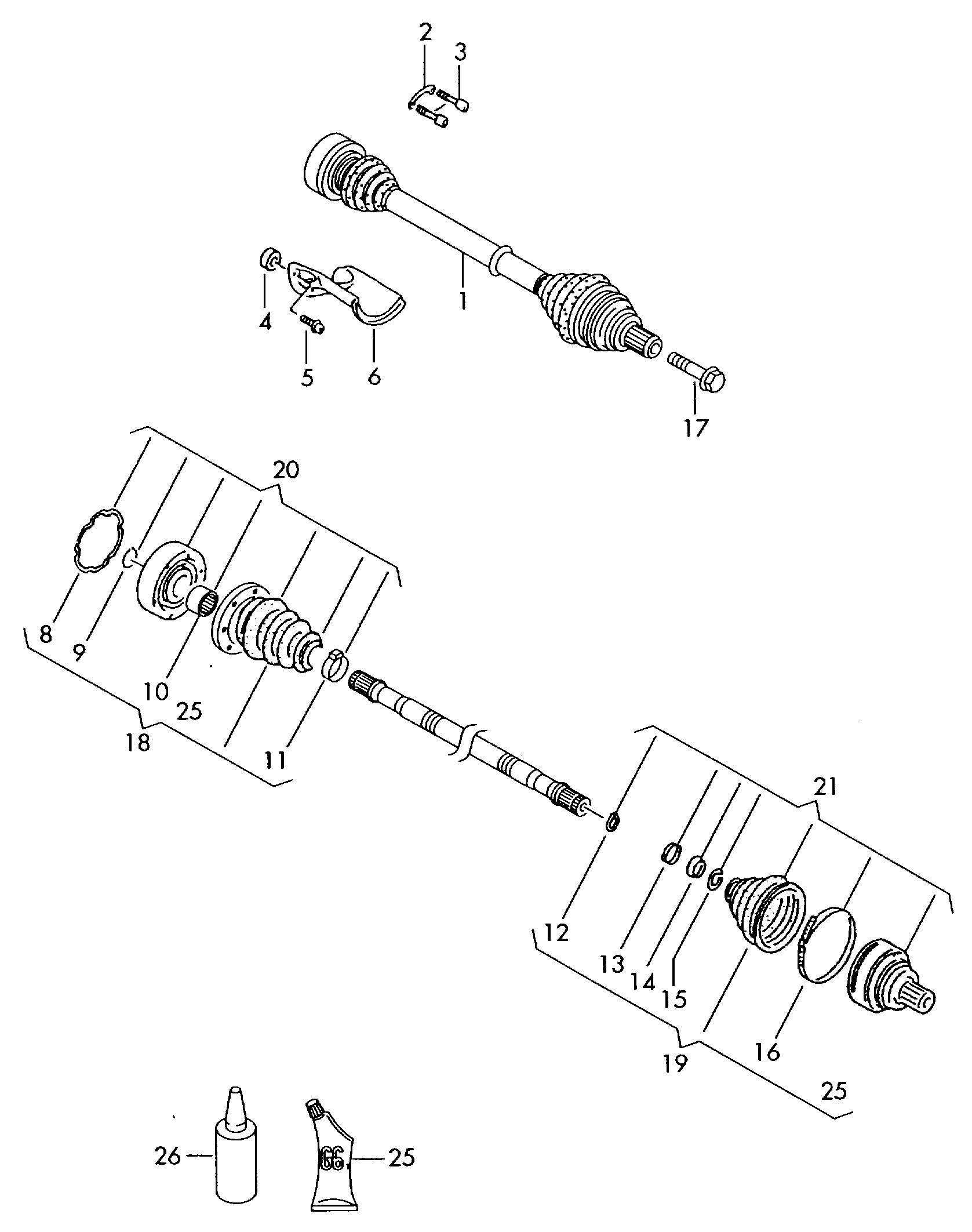 VAG 1K0407271DH - Piedziņas vārpsta autodraugiem.lv