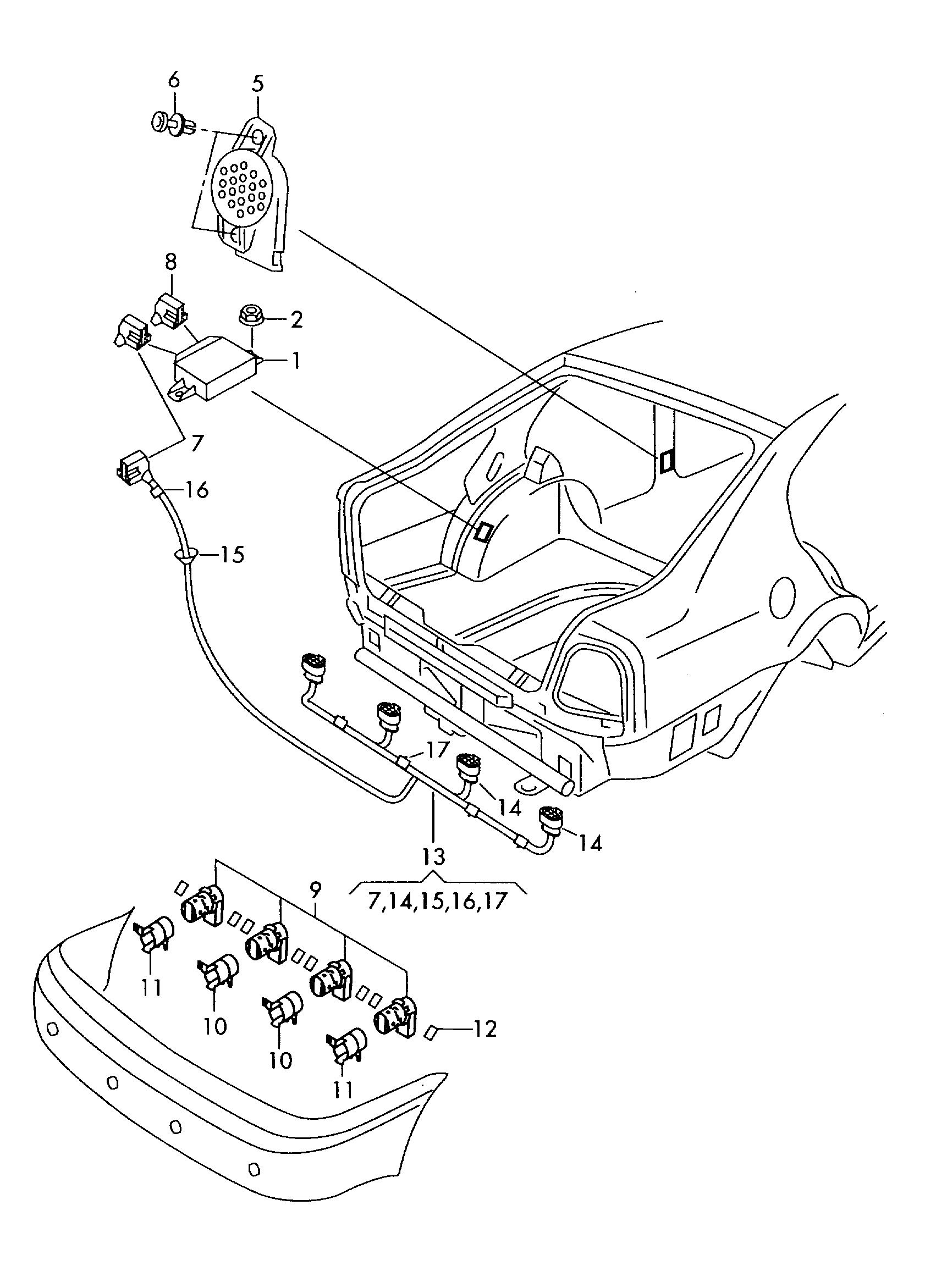 AUDI 7H0 919 275 C - Devējs, Parkošanās palīgsistēma autodraugiem.lv