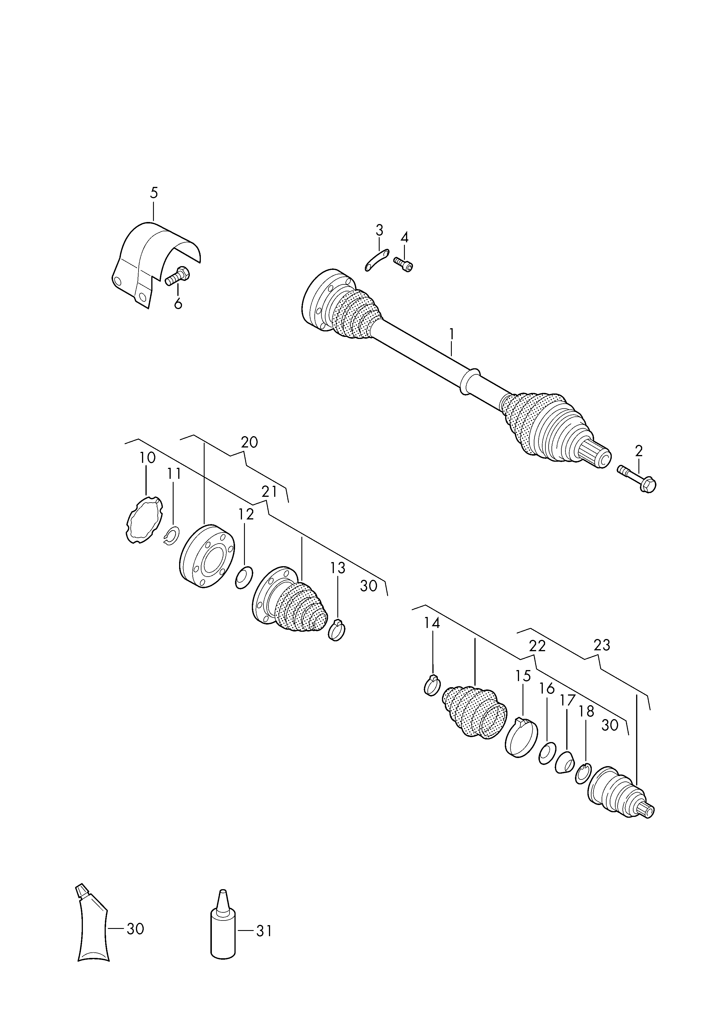 VAG 5Q0407271B - Piedziņas vārpsta autodraugiem.lv