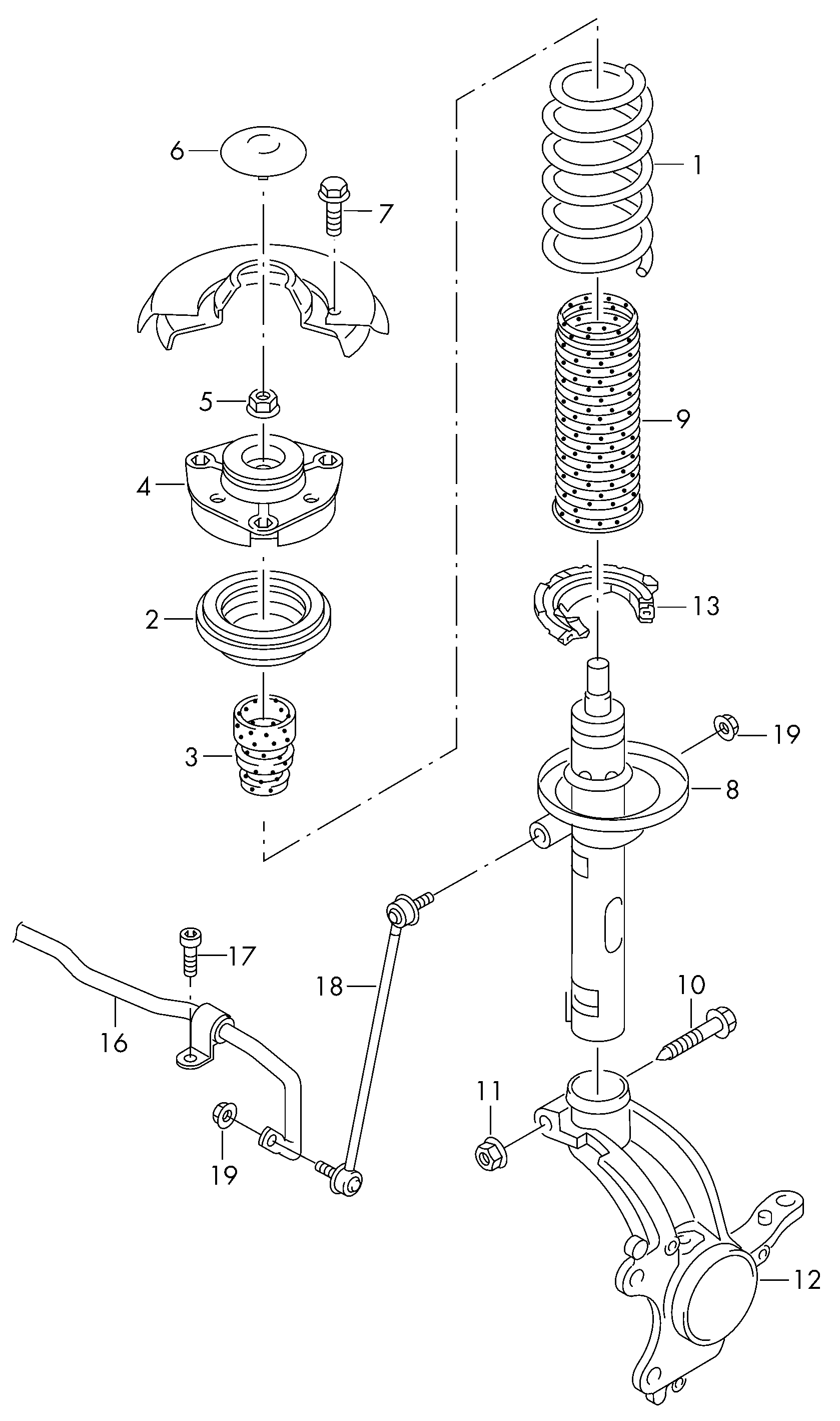 VAG 1K0 412 303 E - Gājiena ierobežotājs, Atsperojums autodraugiem.lv