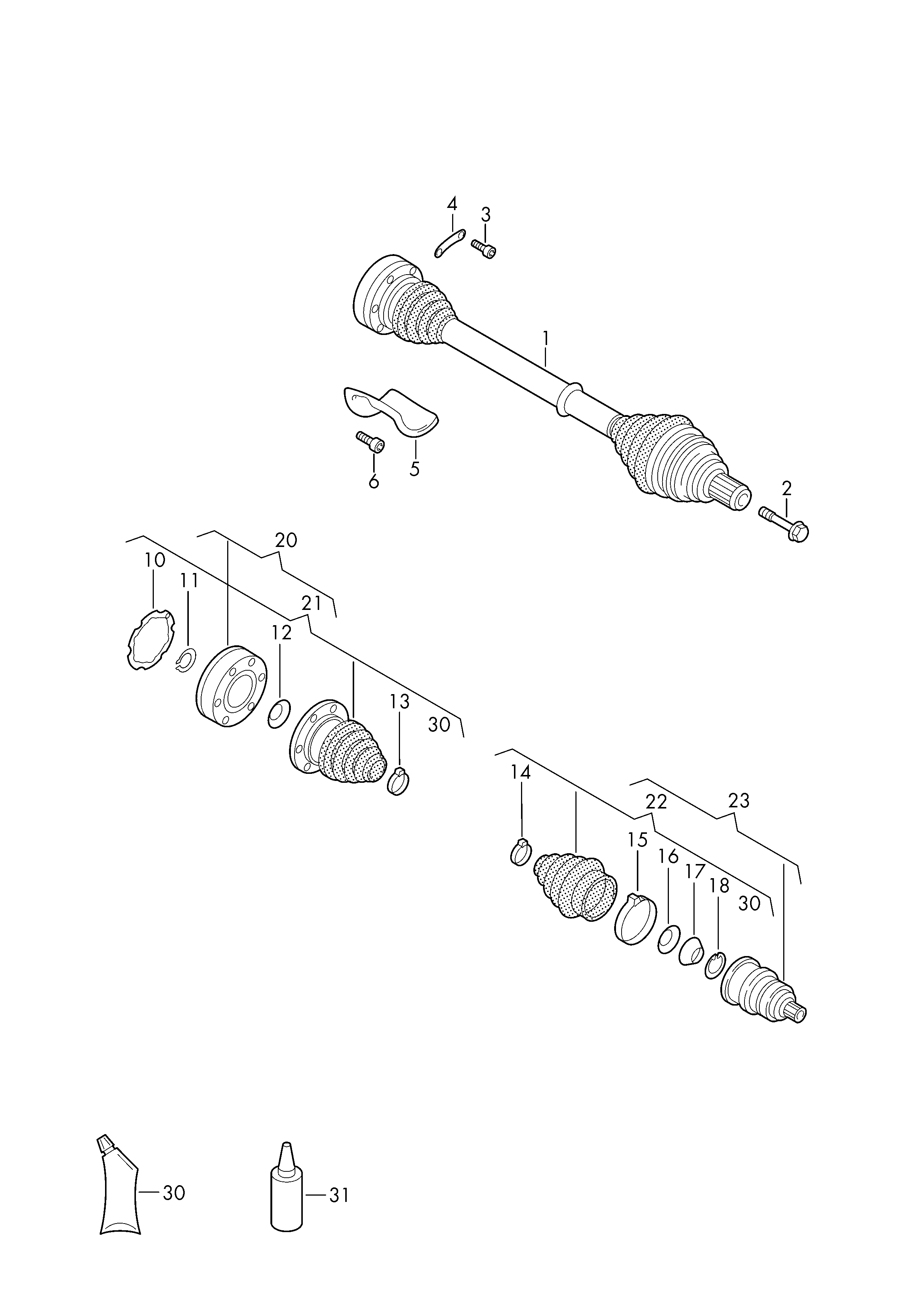 VAG 1K0501203D - Piedziņas vārpsta autodraugiem.lv