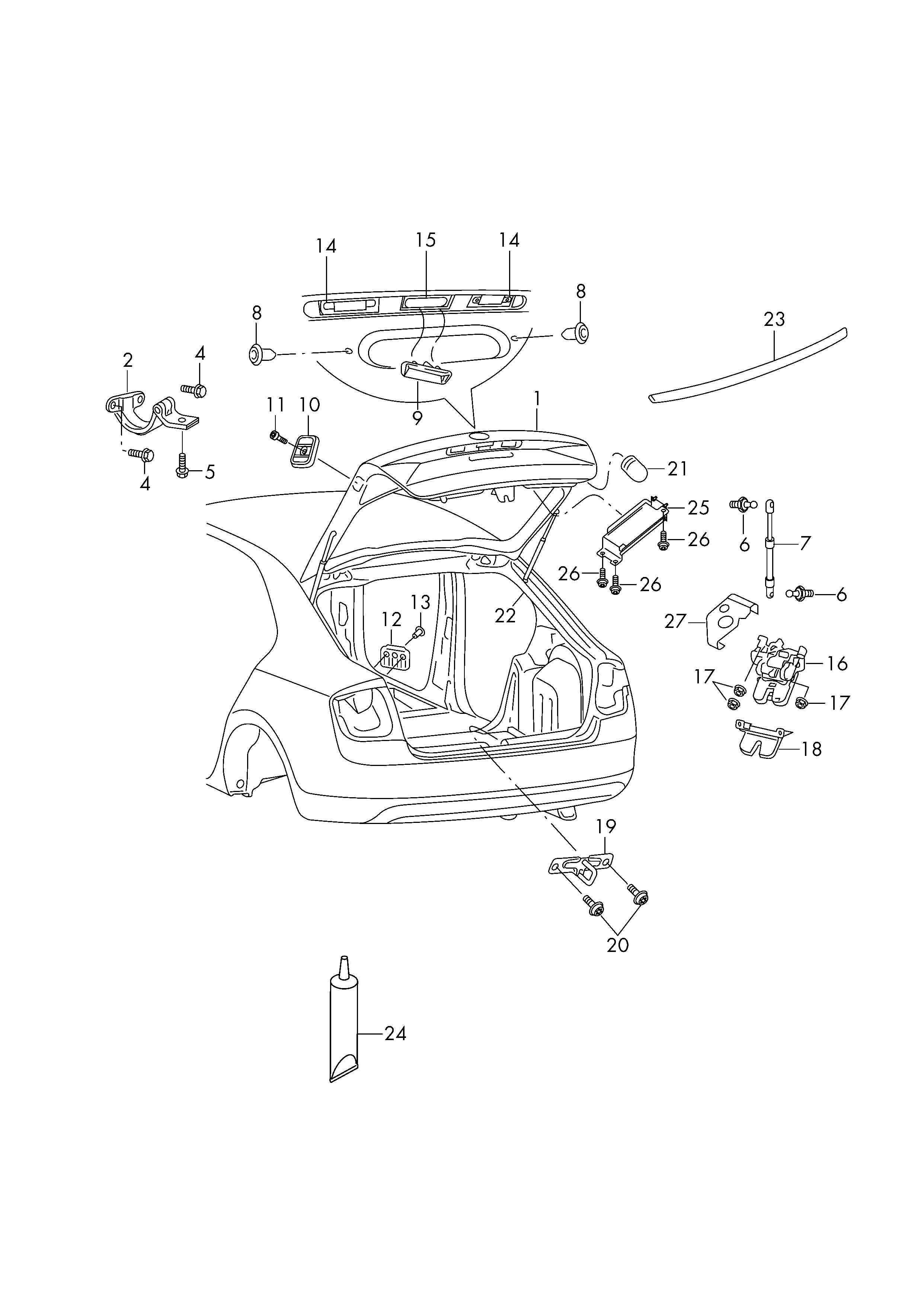 Skoda 5E5 827 550 M - Gāzes atspere, Bagāžas / Kravas nodalījuma vāks autodraugiem.lv