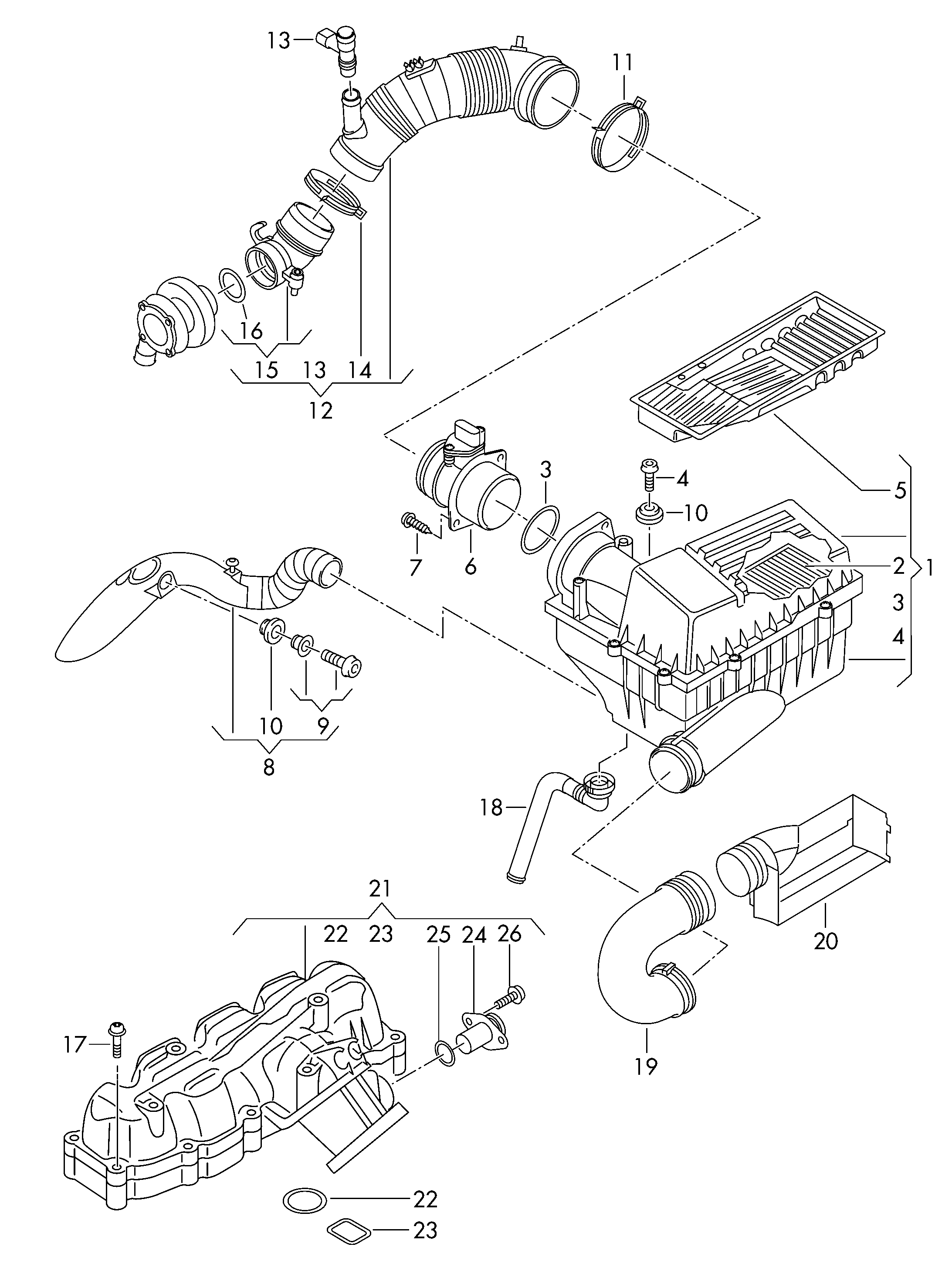 AUDI 03L 129 711AL - Ieplūdes caurules modulis autodraugiem.lv