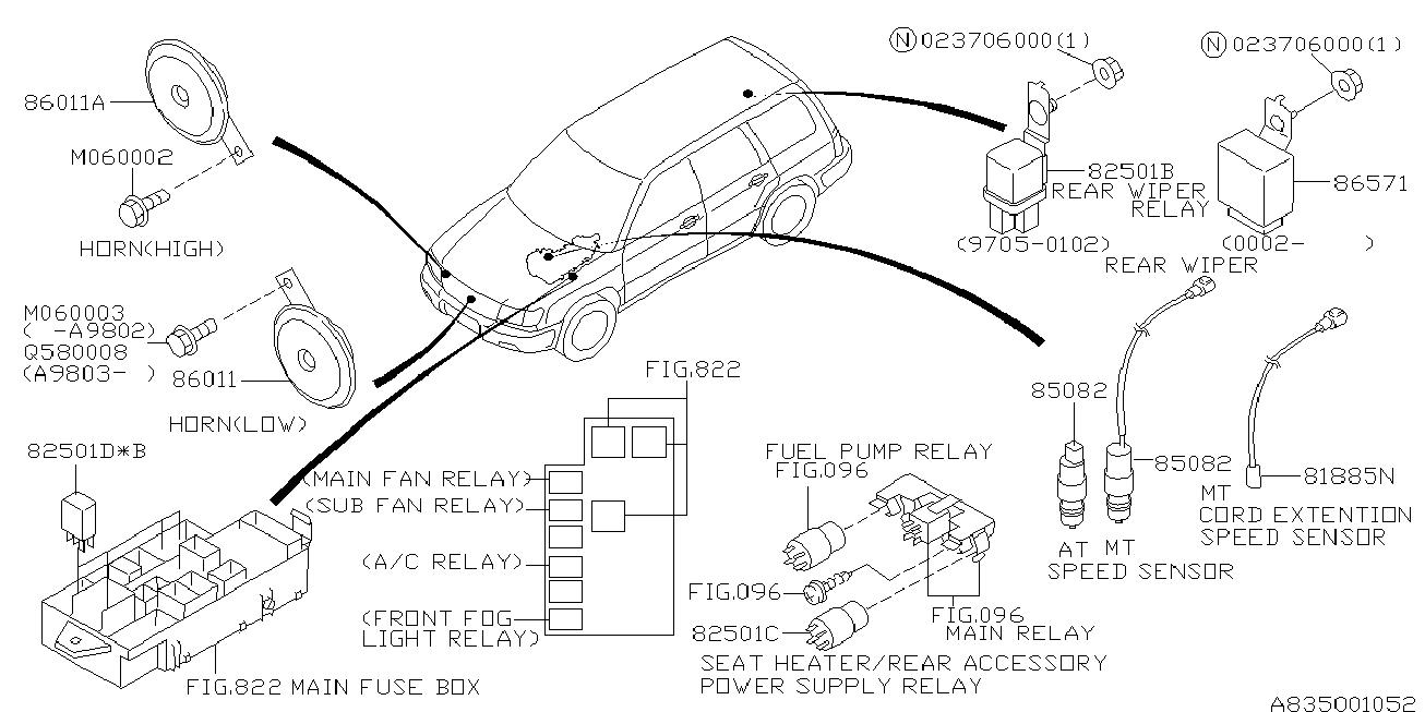 Subaru 82501FC100 - Relejs, Darba strāva autodraugiem.lv